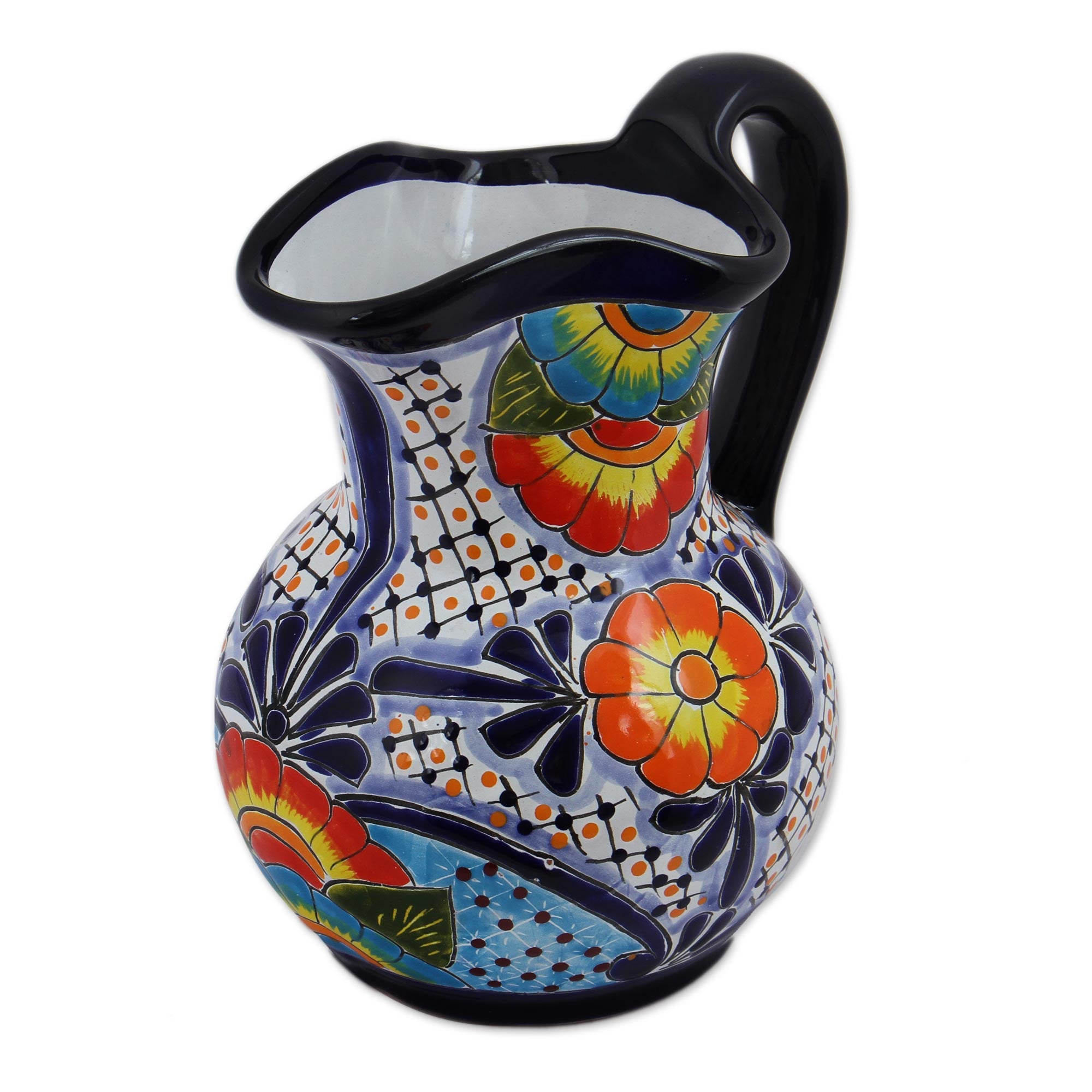 Premium Hand-Painted Talavera Ceramic Pitcher - Floral Elegance from Mexico