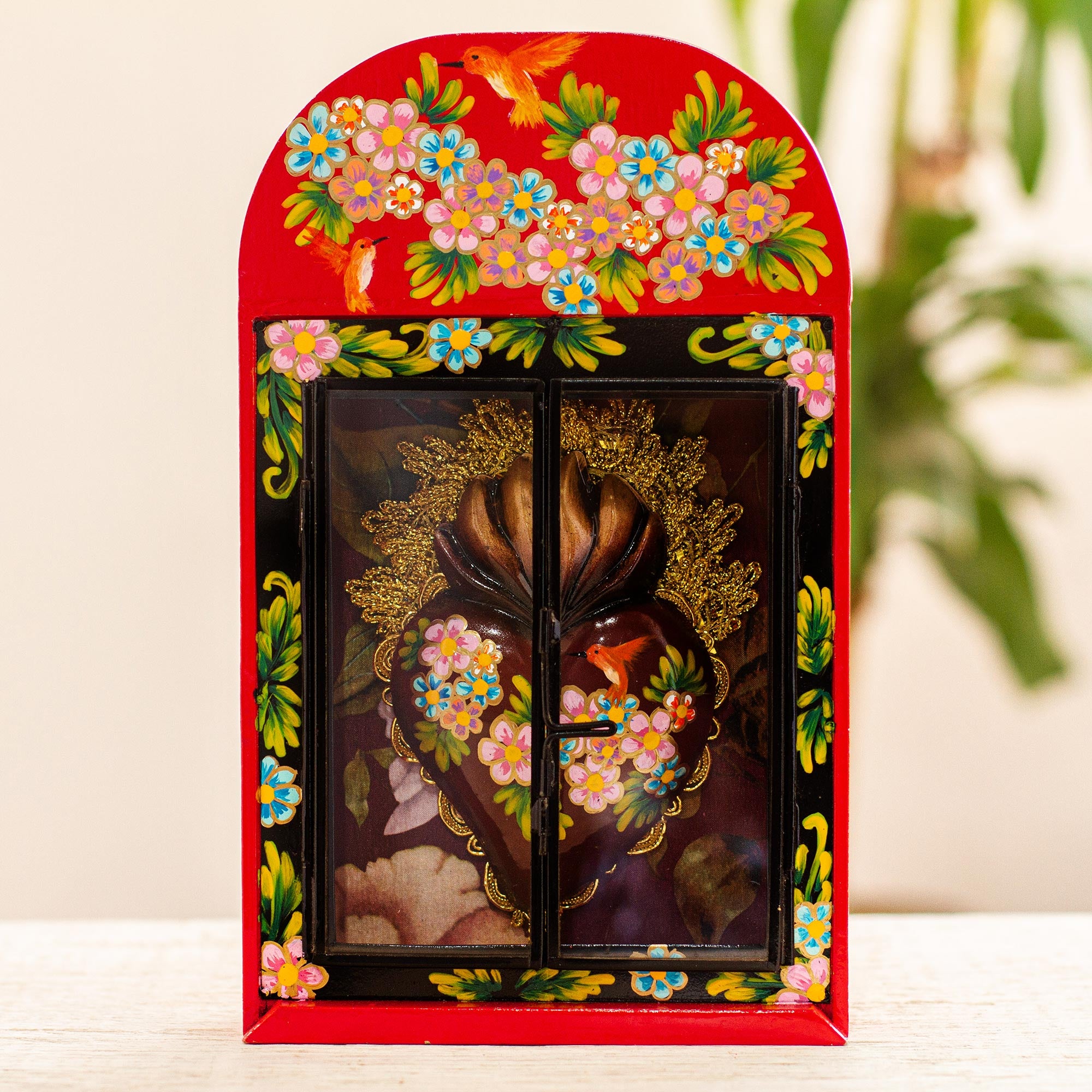 Premium Sacred Heart Wall Niche - Mexican Folk Art Masterpiece