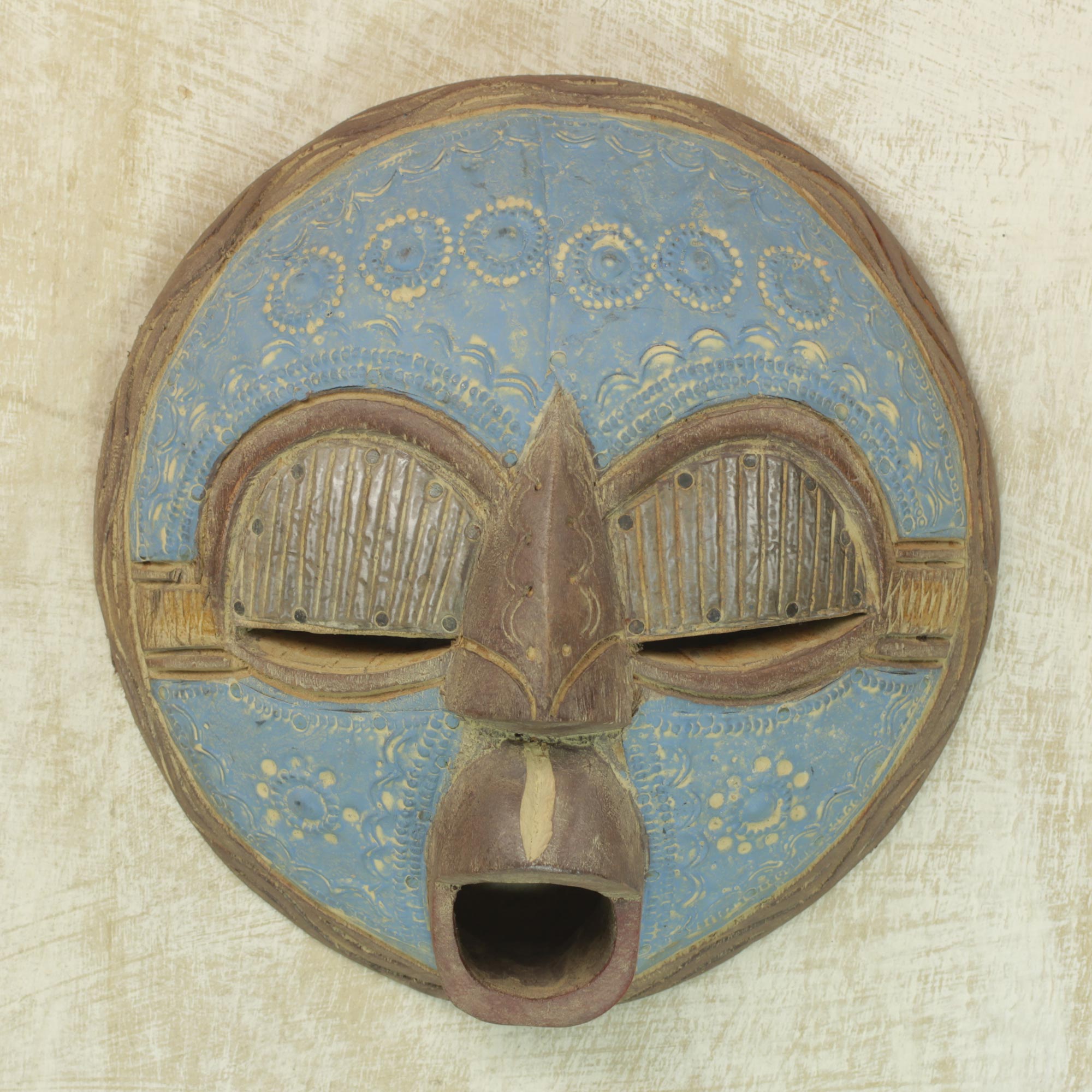 Premium African Wood Mask - 'New Love' by Eric Danquah