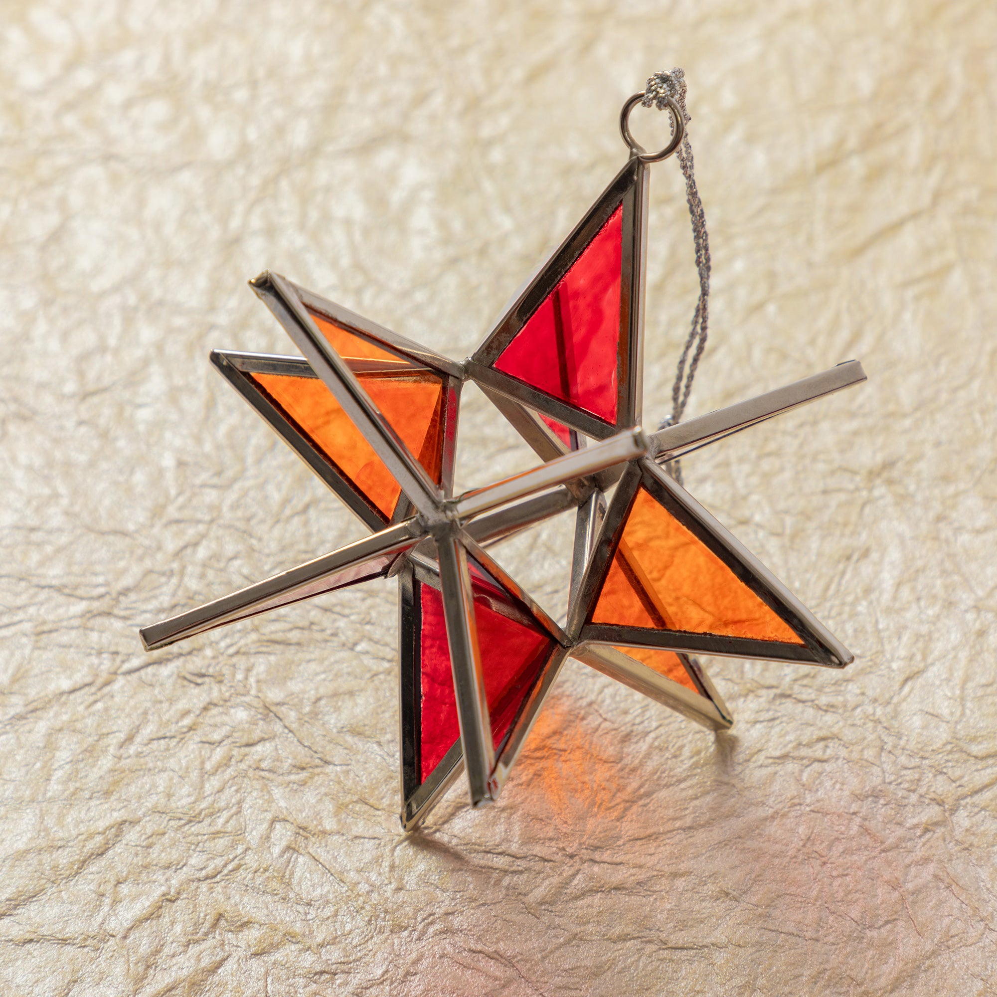 Premium Handcrafted Moravian Star Ornament | Fair Trade Stained Glass Decor