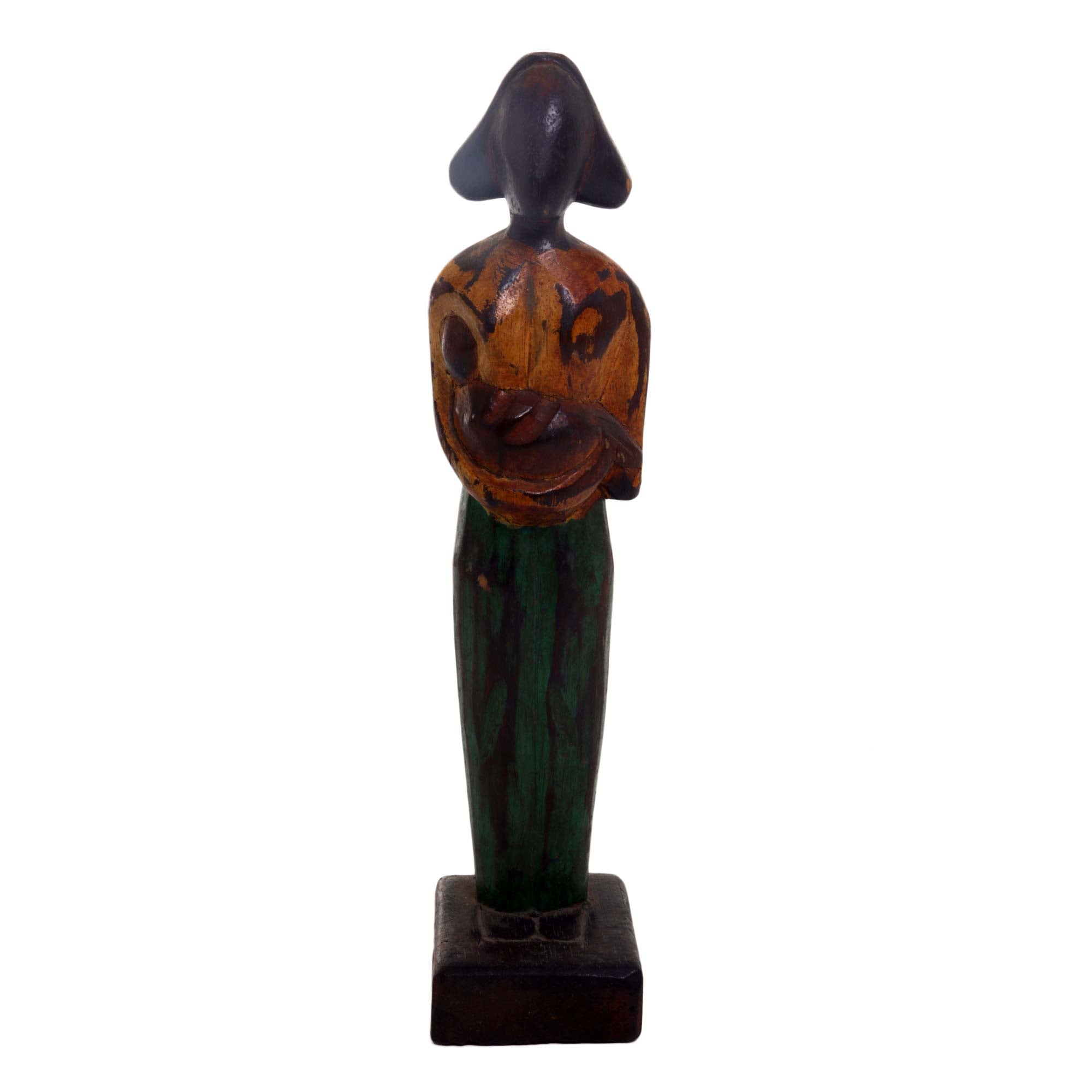 Premium Hand-Carved Mother and Child Sculpture in Albesia Wood