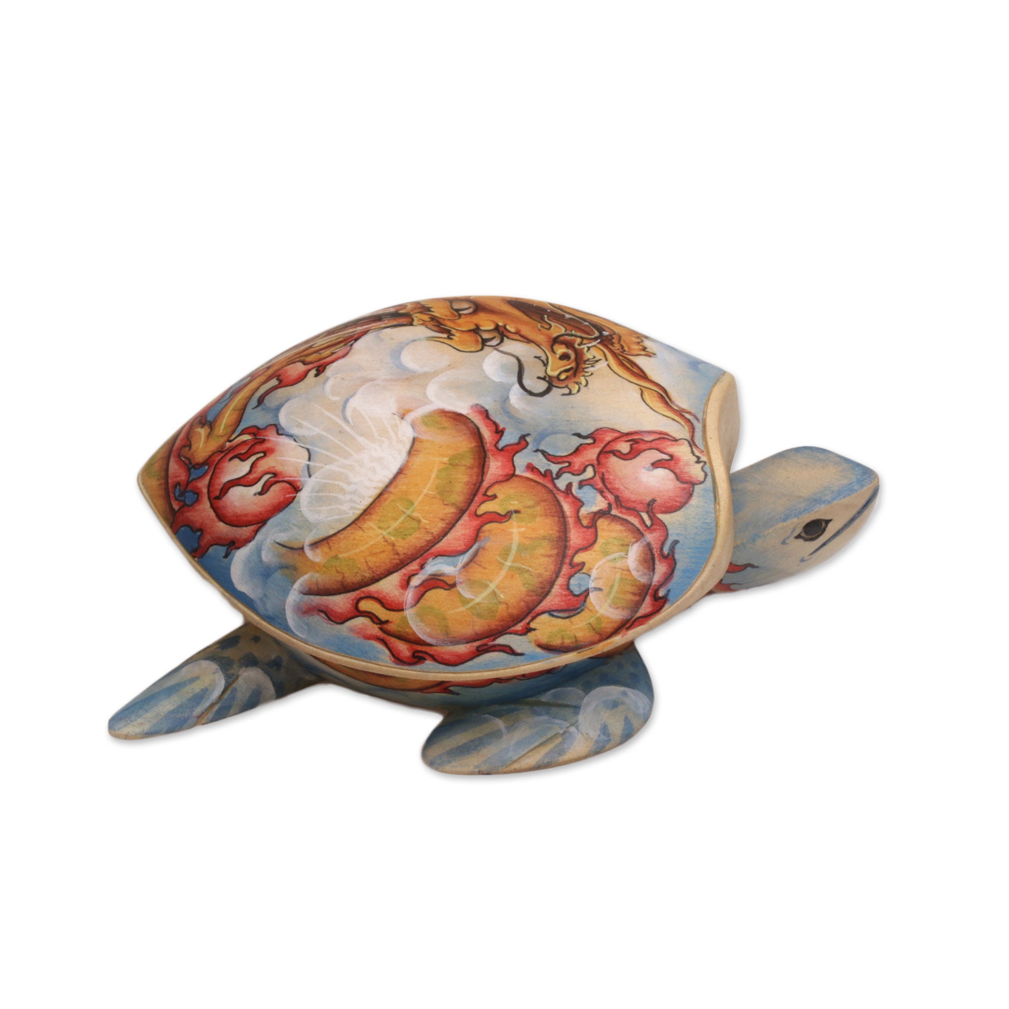 Premium Dragon-Hearted Turtle Jewelry Box - Handcrafted Wooden Treasure