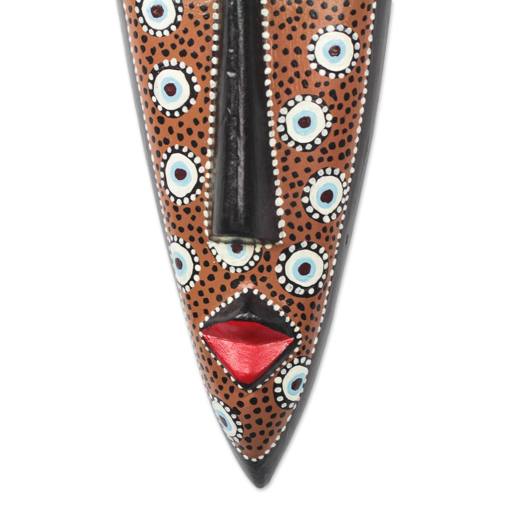 Premium Giraffe Face African Wood Mask - Handcrafted Wall Decor from Ghana