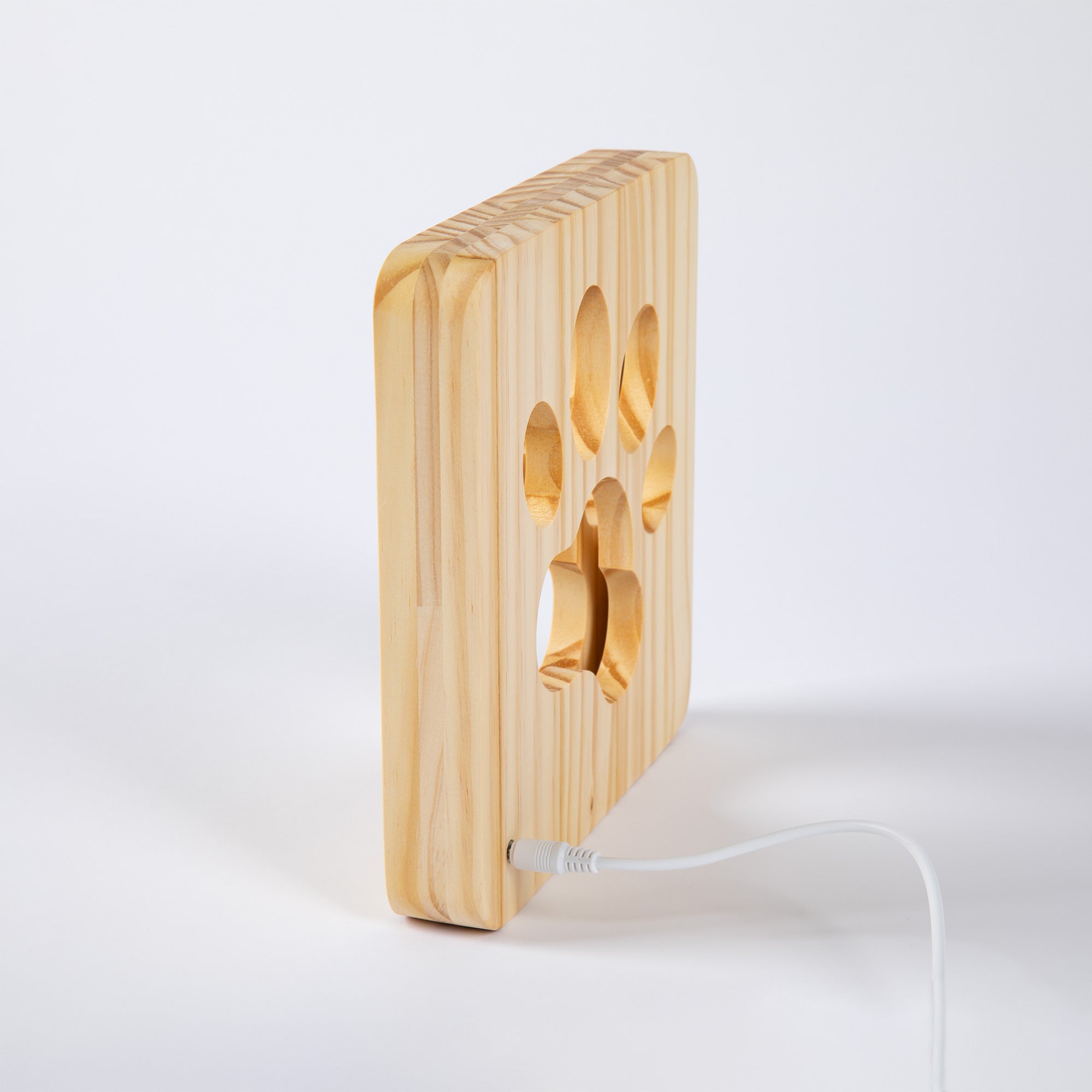 Premium Pine Wood Paw Print Table Lamp - Ultimate Cozy Glow