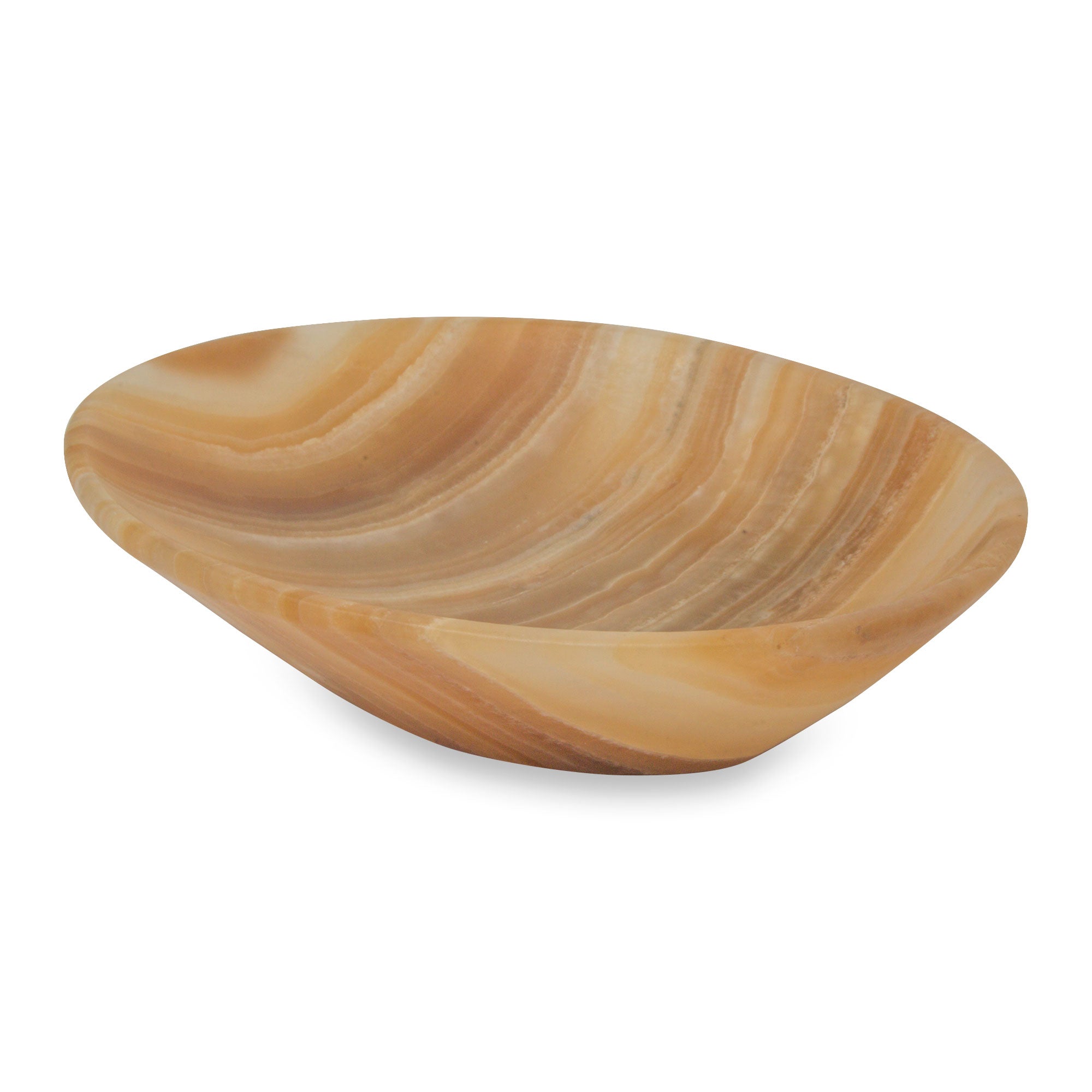 Premium Handcrafted Onyx Soap Dish - Striped Elegance from Mexico