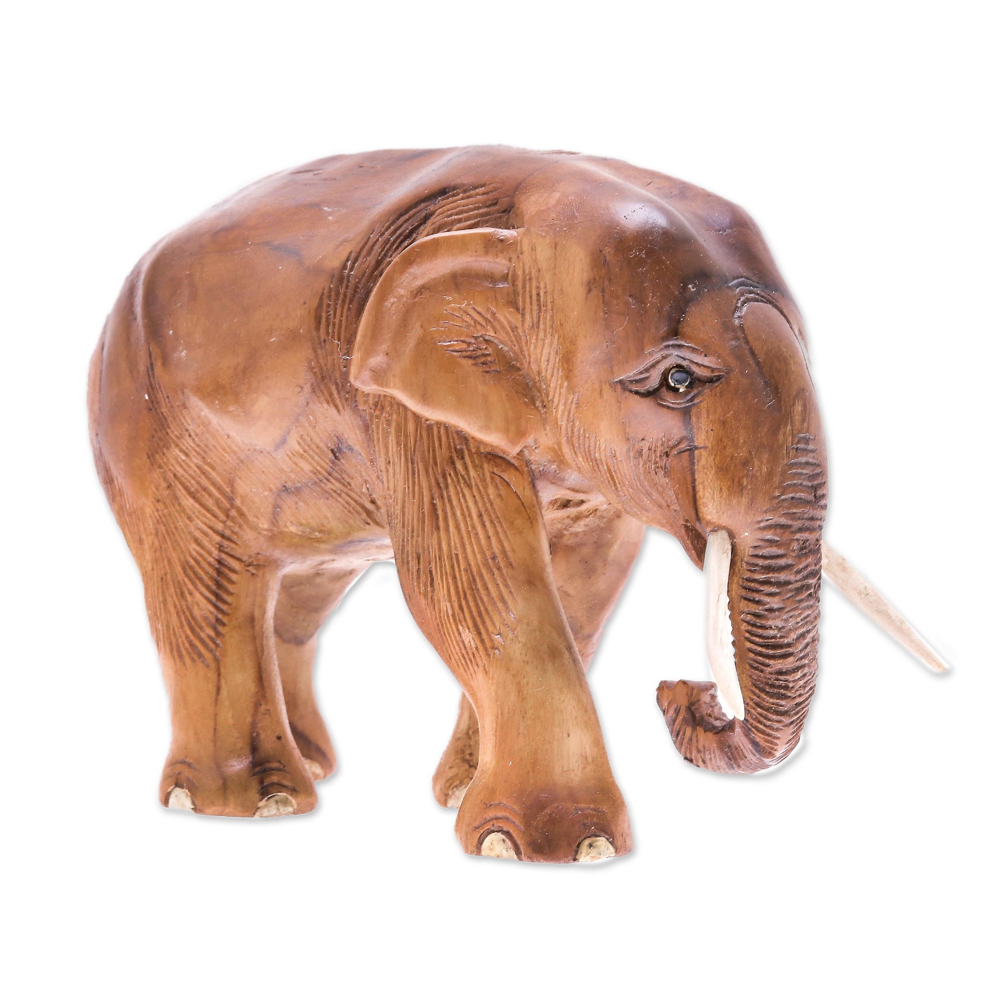 Premium Hand-Carved Teak Wood Elephant Sculpture – Nature-Inspired Art from Thailand