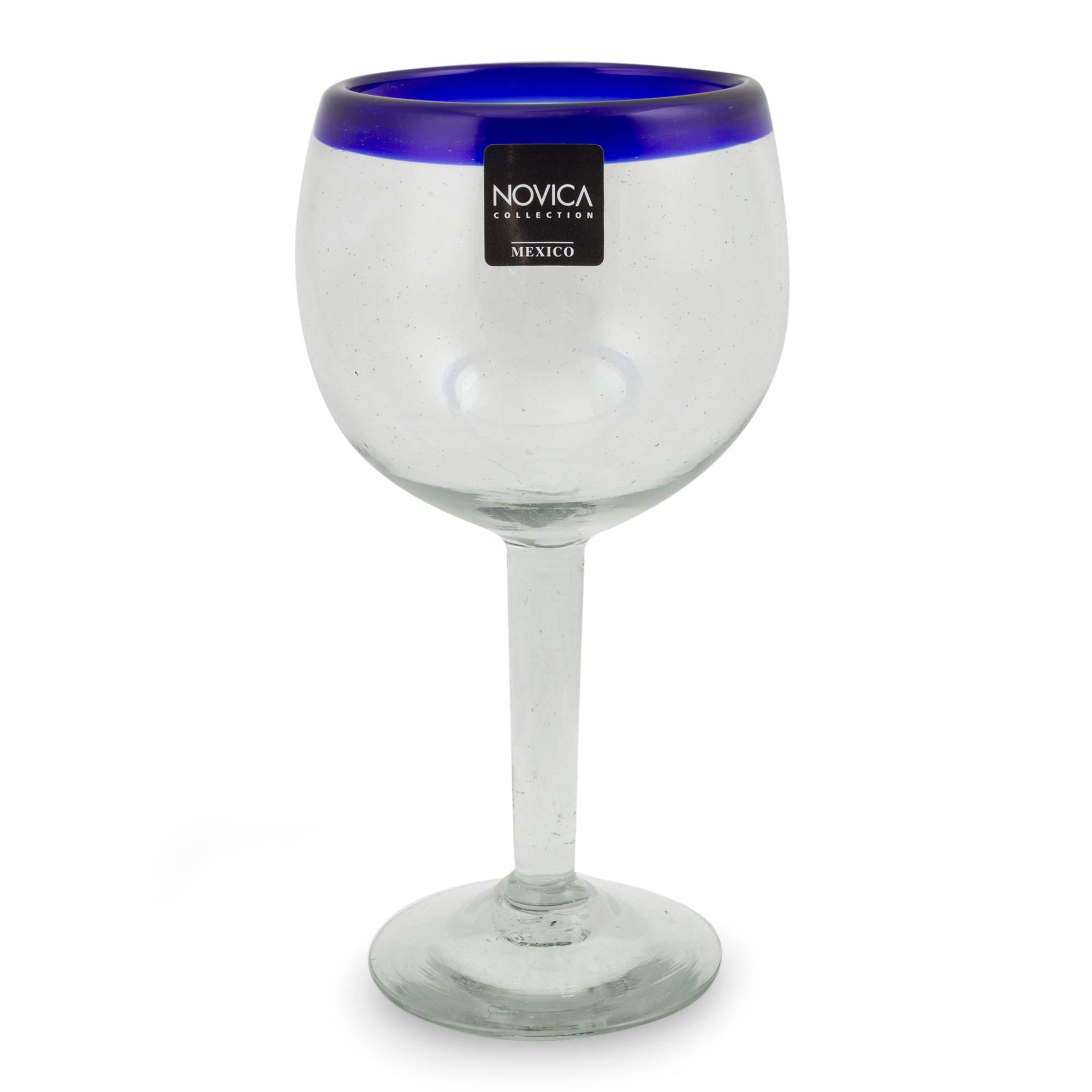 Premium Handblown Sapphire Globe Wine Glasses Set of 4 - Eco-Friendly & Unique Design