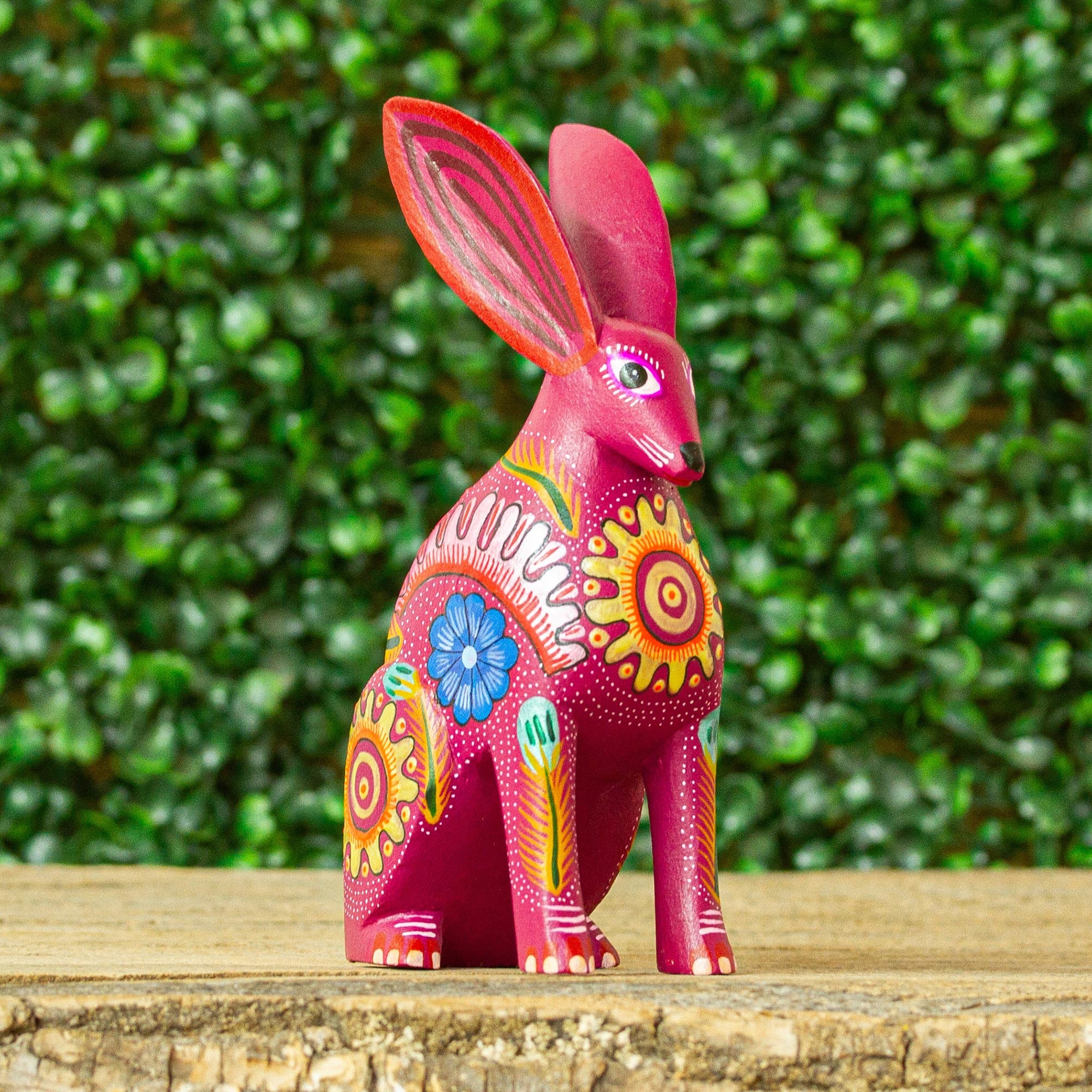 Premium Handcrafted Copal Wood Alebrije Rabbit - Unique Mexican Art Piece
