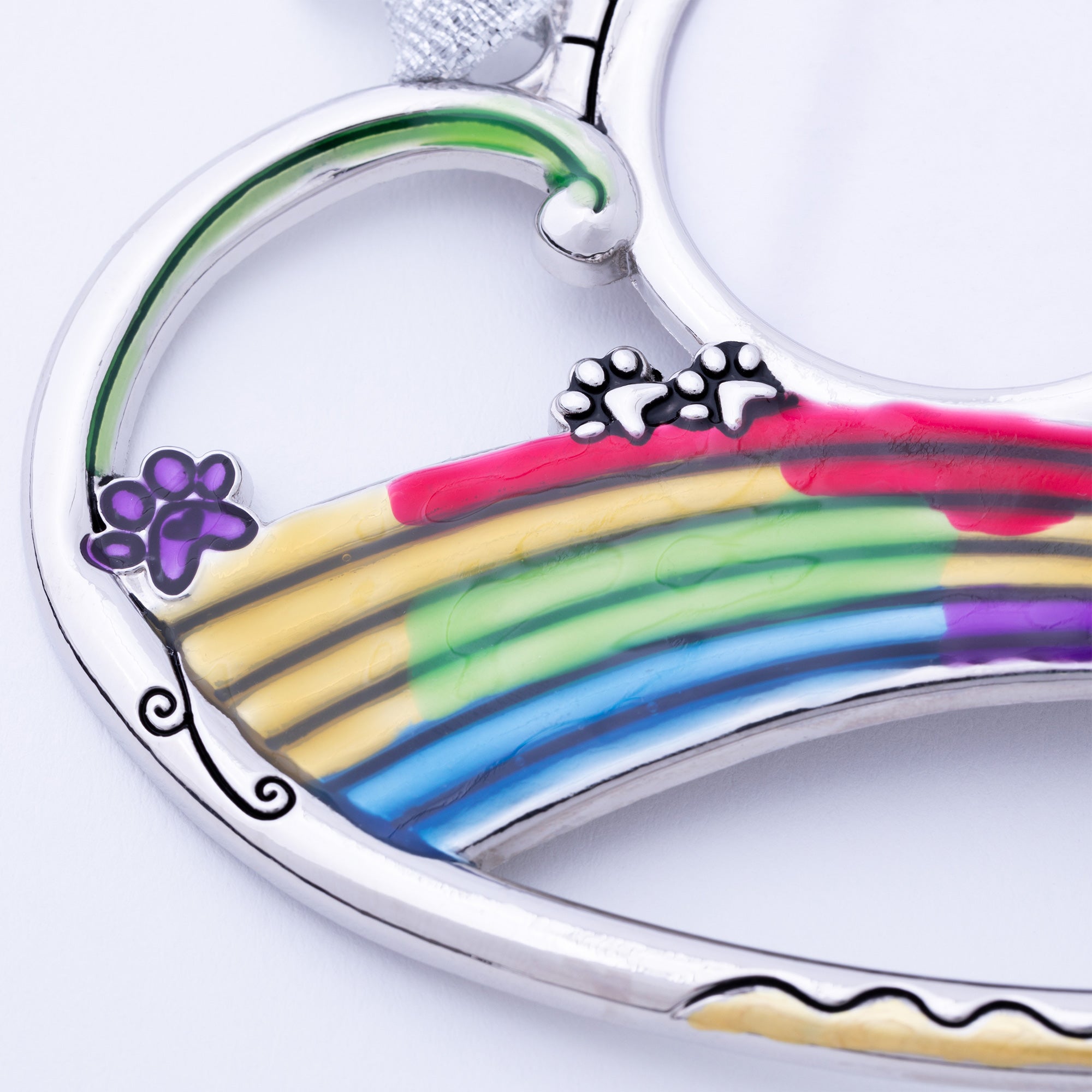 Premium Rainbow Bridge Memorial Paw Print Ornament