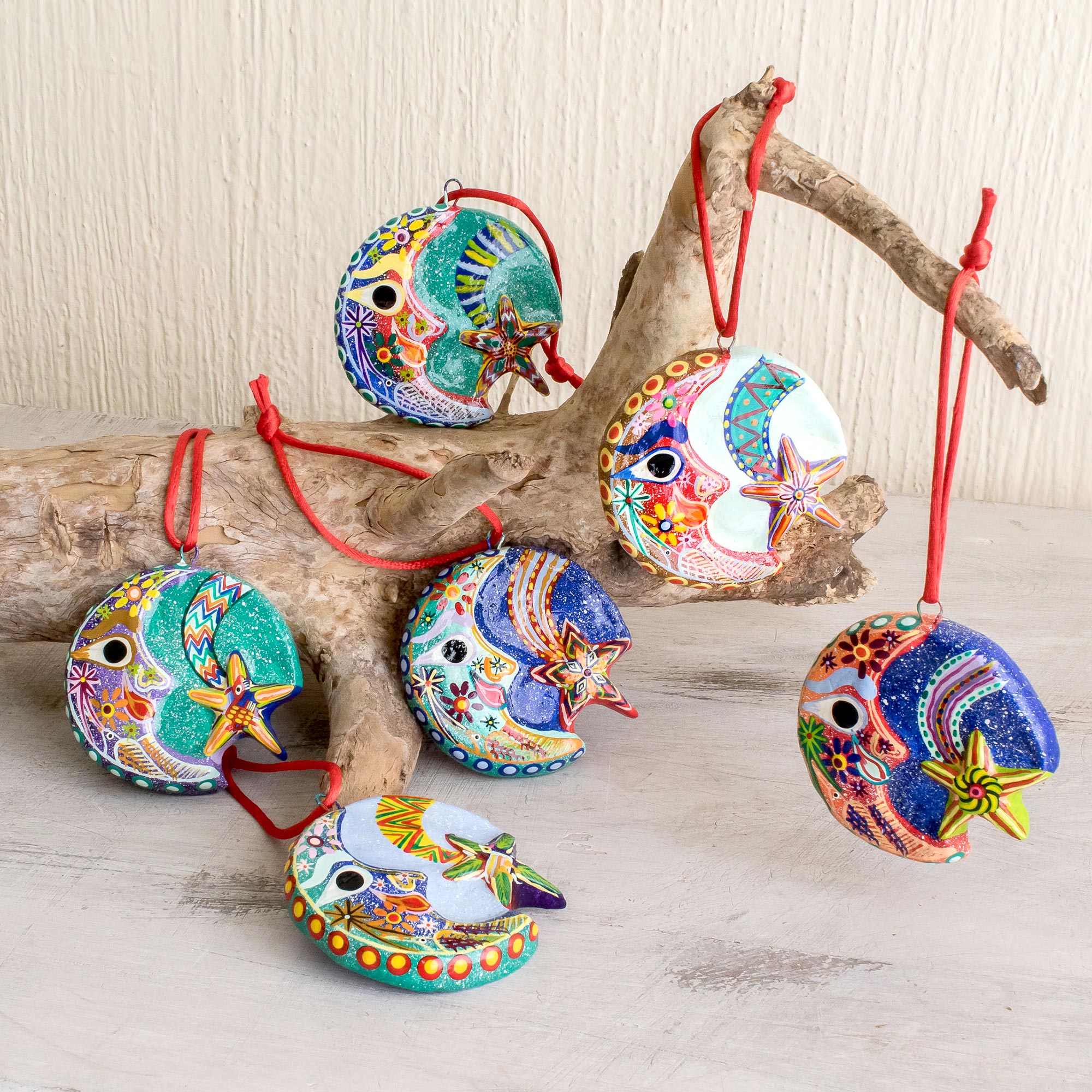 Premium Festive Night Ceramic Ornament Set (6-Piece)