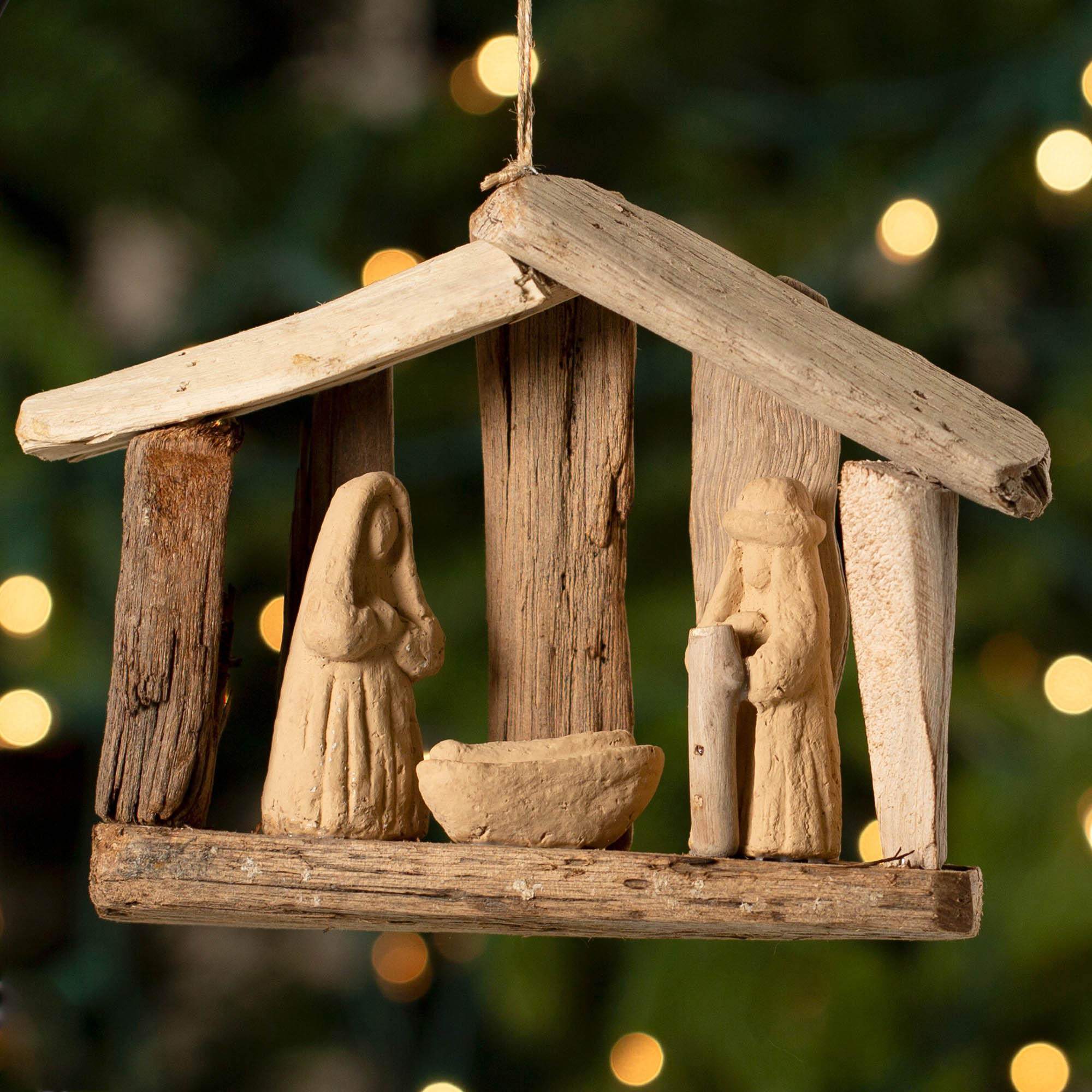 Premium Handmade Recycled Driftwood Christmas Ornament | Fair Trade & Eco-Friendly