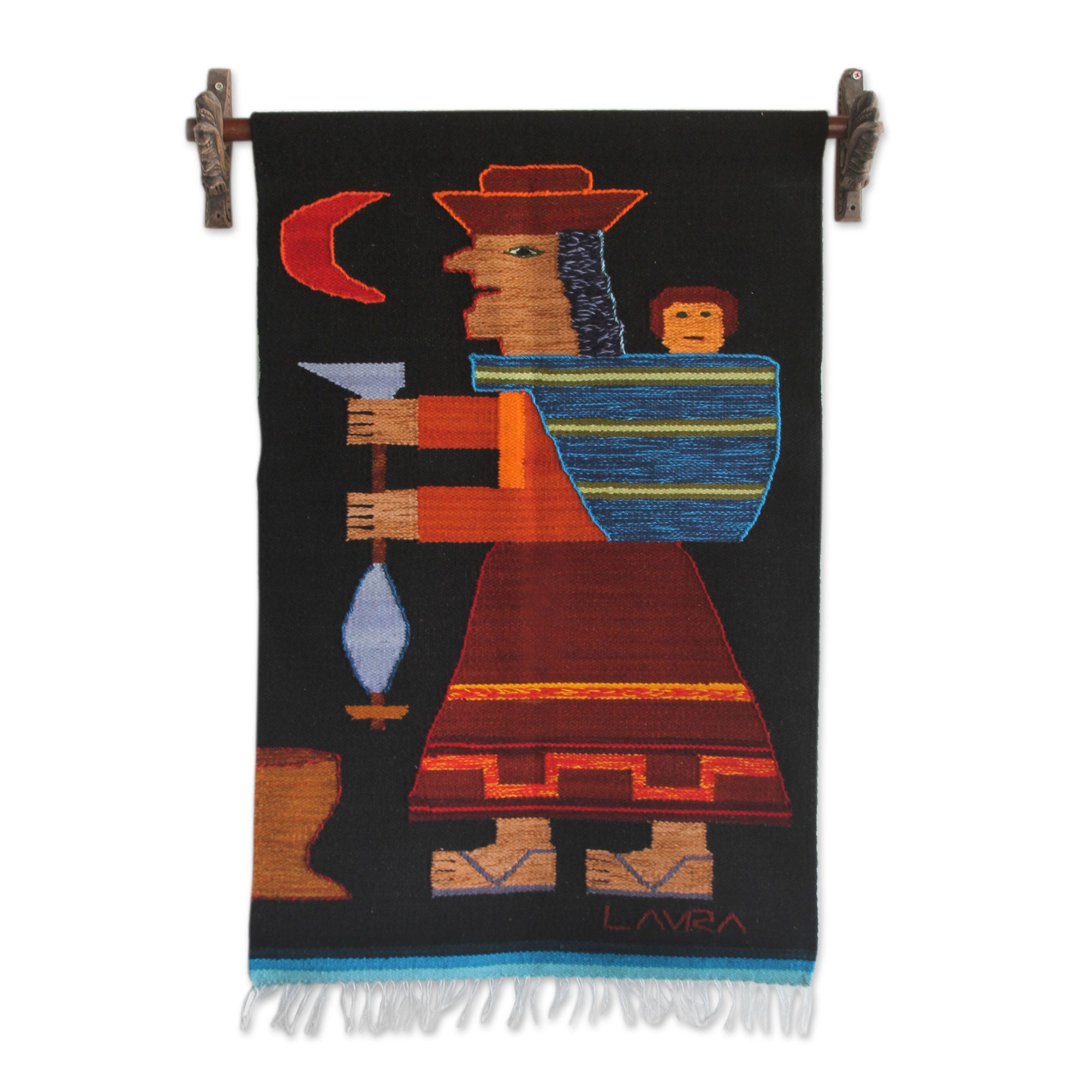 Premium Handwoven Wool Tapestry - Andean Artisan Craft