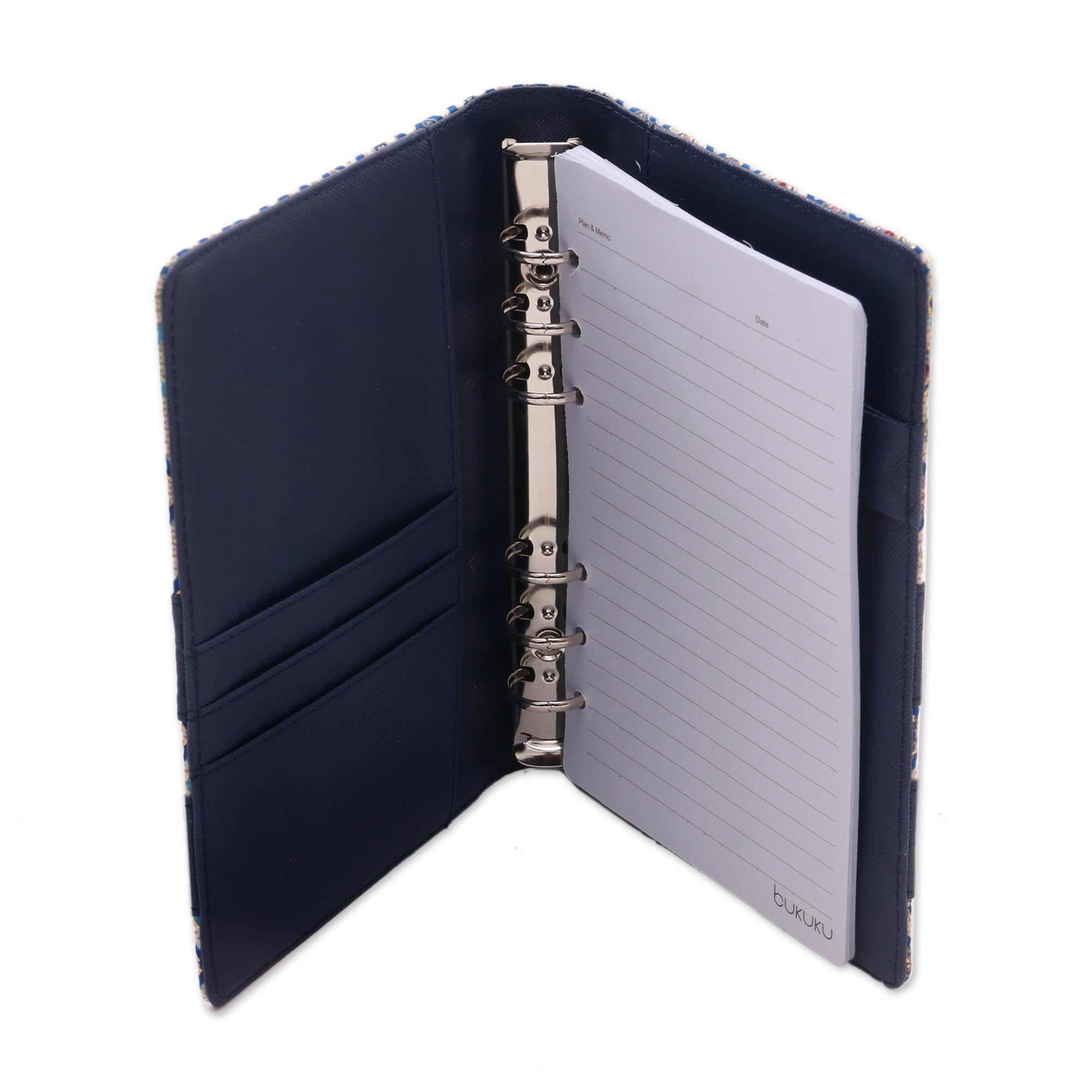Premium Peacock Blue Faux Leather Planner - Ultimate Organizer with Cotton Print