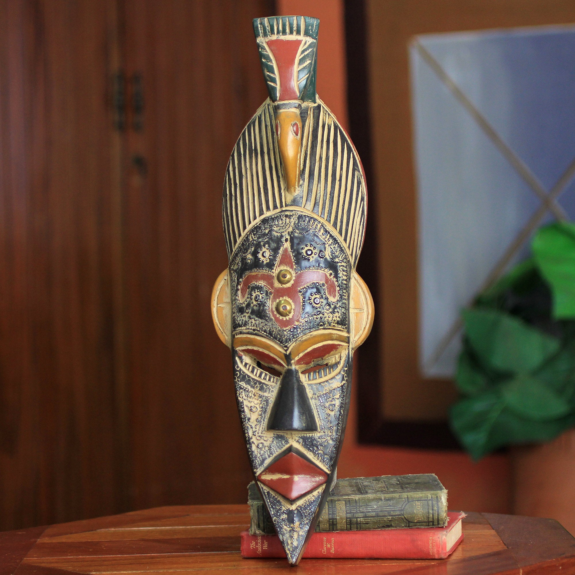 Premium Ghanaian Handcrafted African Bird Mask - Looflo Design