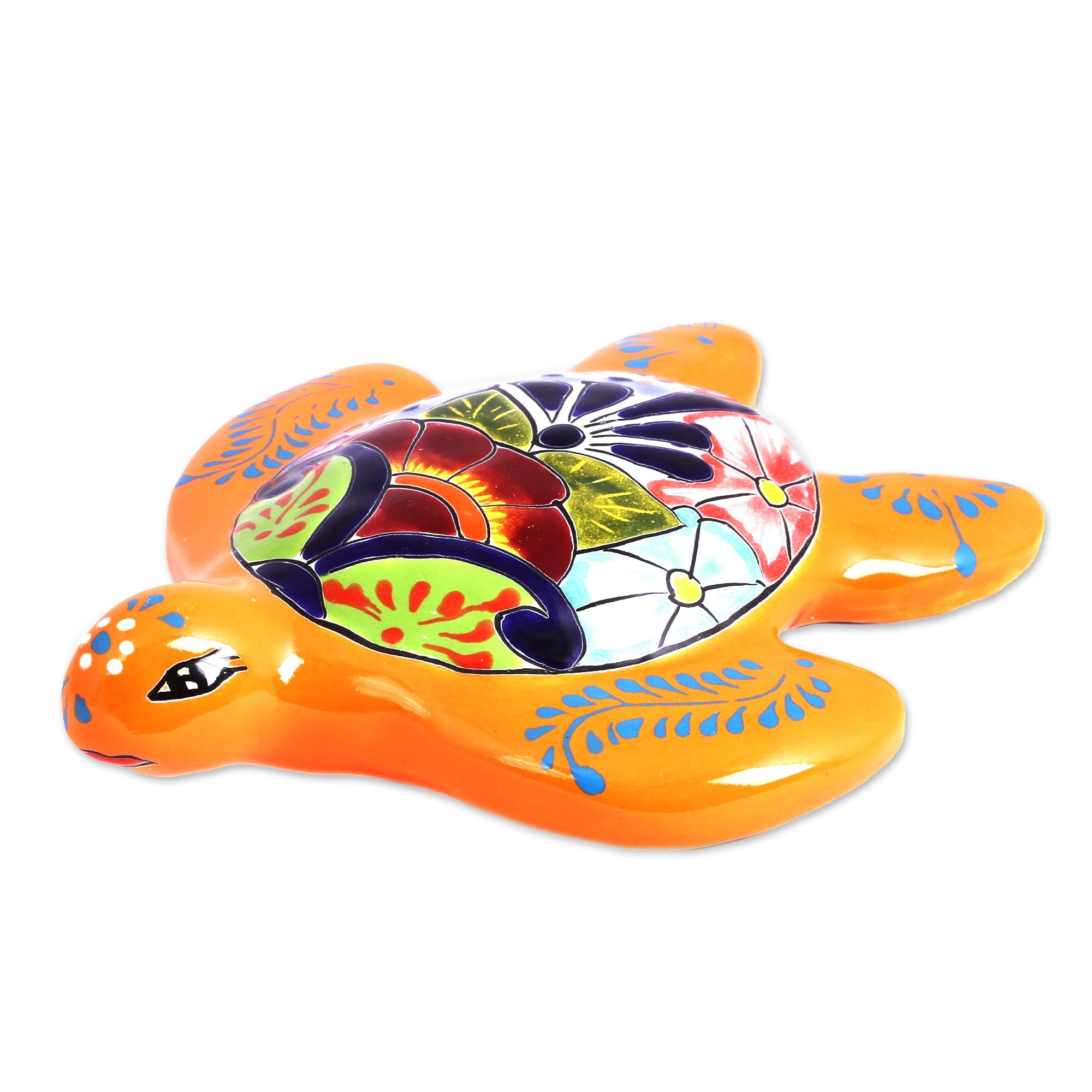 Premium Talavera Ceramic Turtle Wall Sculpture – Handcrafted in Mexico