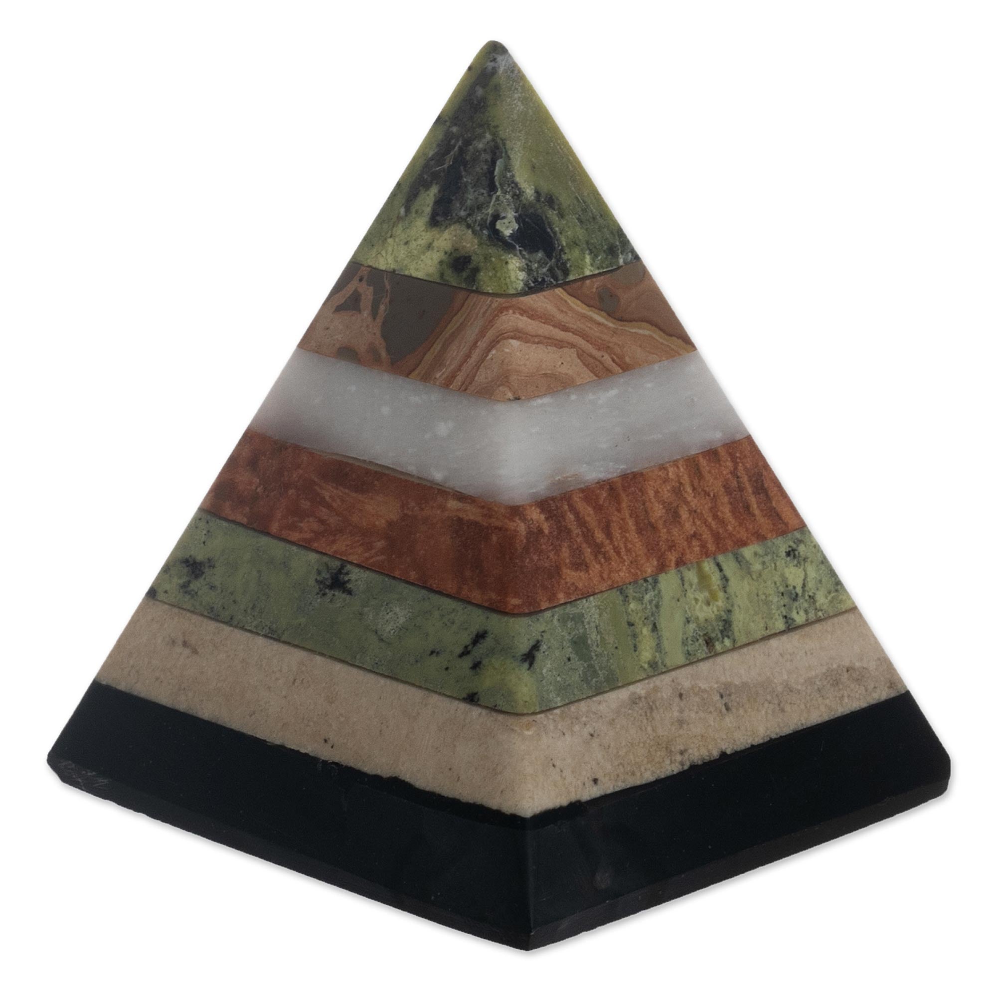Premium Spirit Pyramid: Handcrafted Gemstone Sculpture from Peru