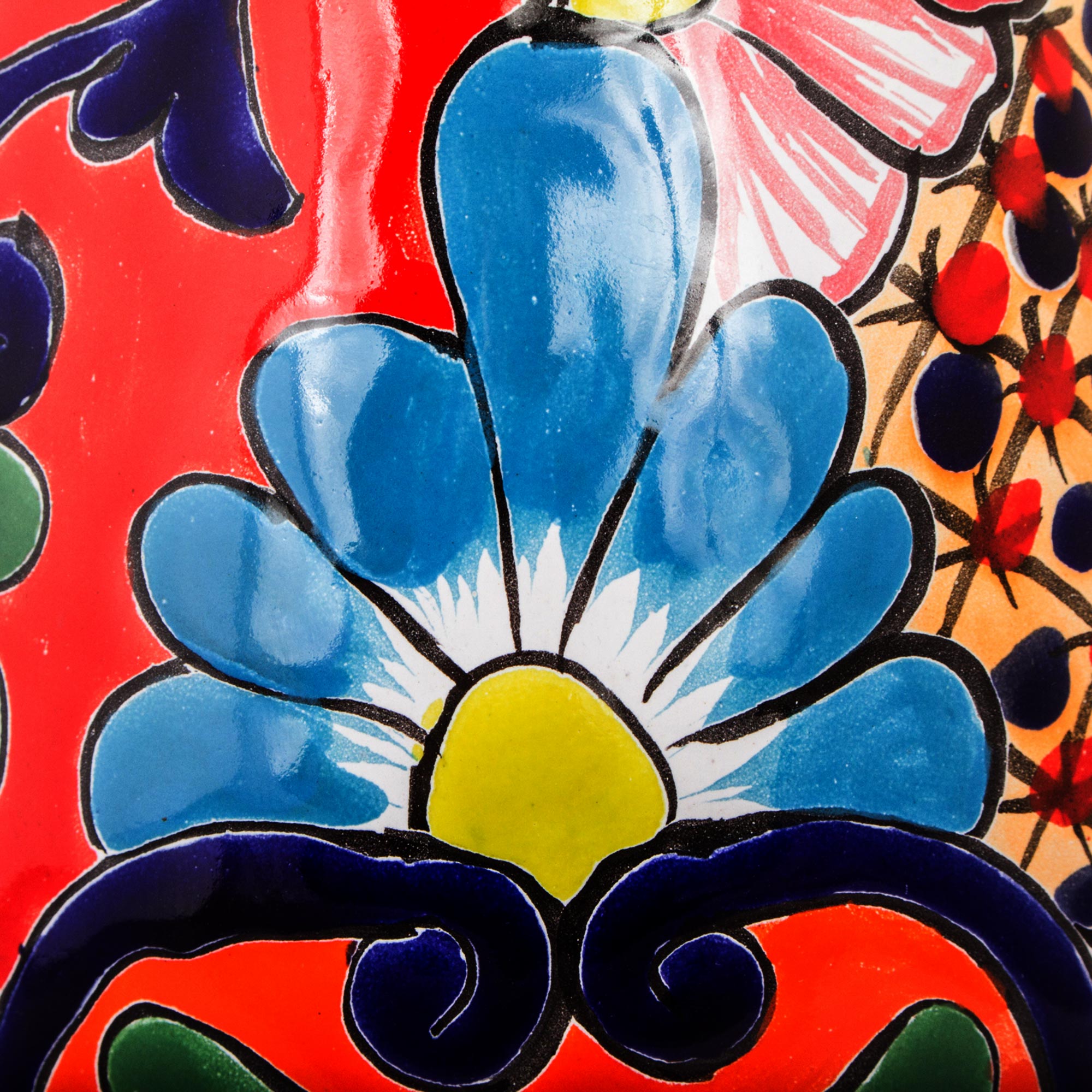 Premium Handcrafted Talavera Ceramic Vase - Colorful Floral Artisan Design