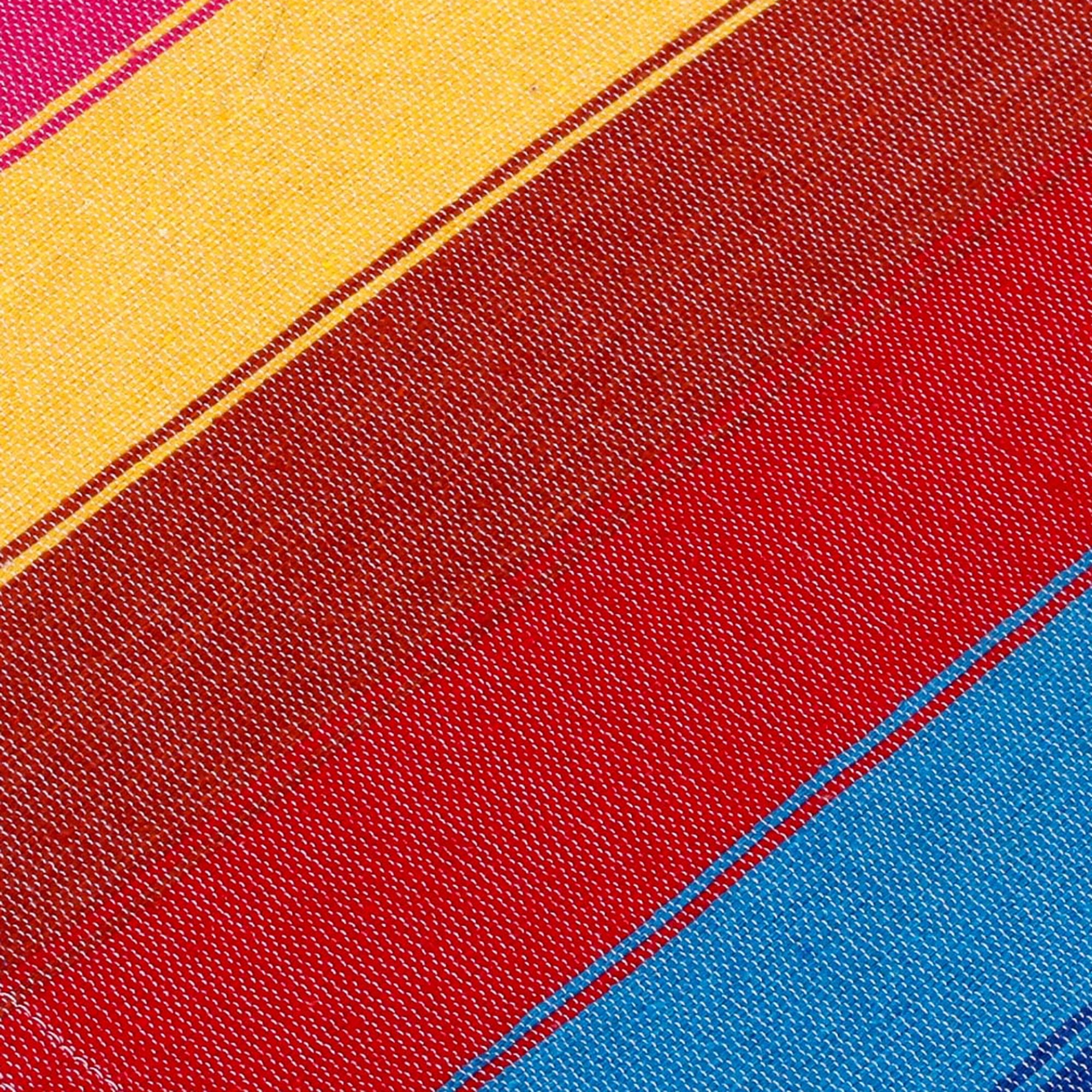 Premium Handwoven Mexican Cotton Table Runner - Shimmering Rainbow Design