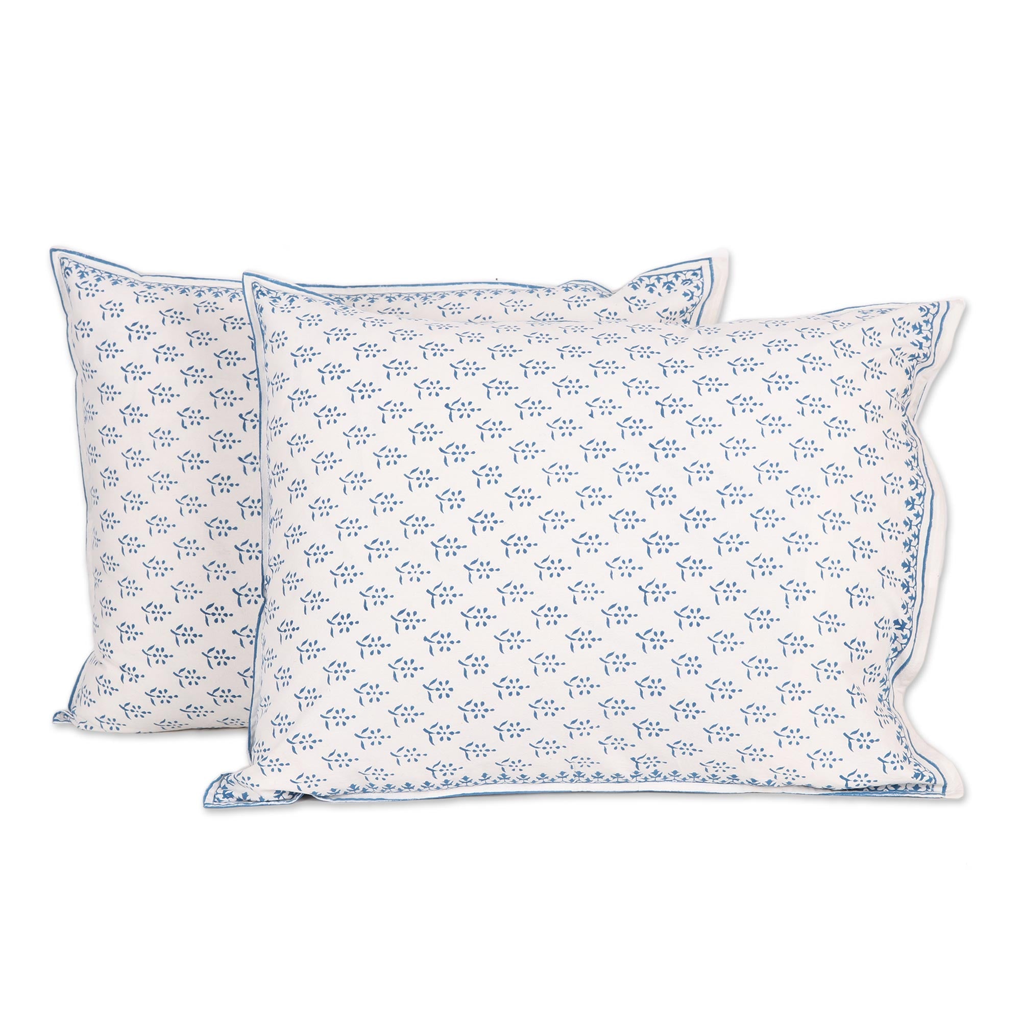 Premium Rajasthani Meadow Handcrafted Cotton Pillow Shams (Pair) - Ultimate Bedroom Upgrade