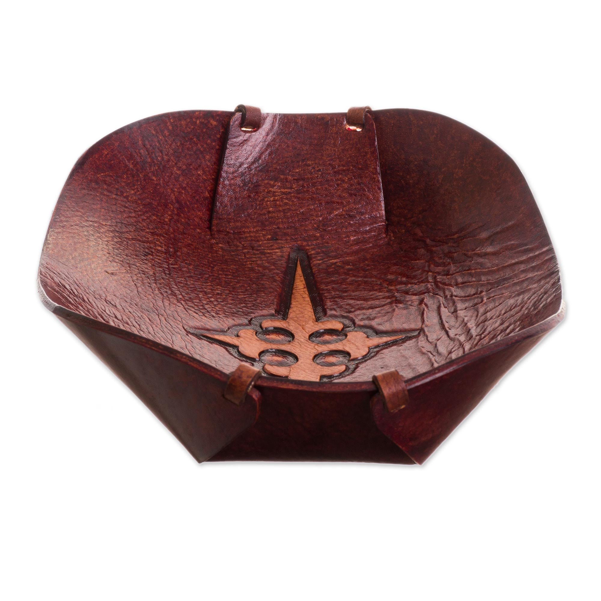 Premium Gothic Leather Catchall – Handcrafted Elegance from Peru