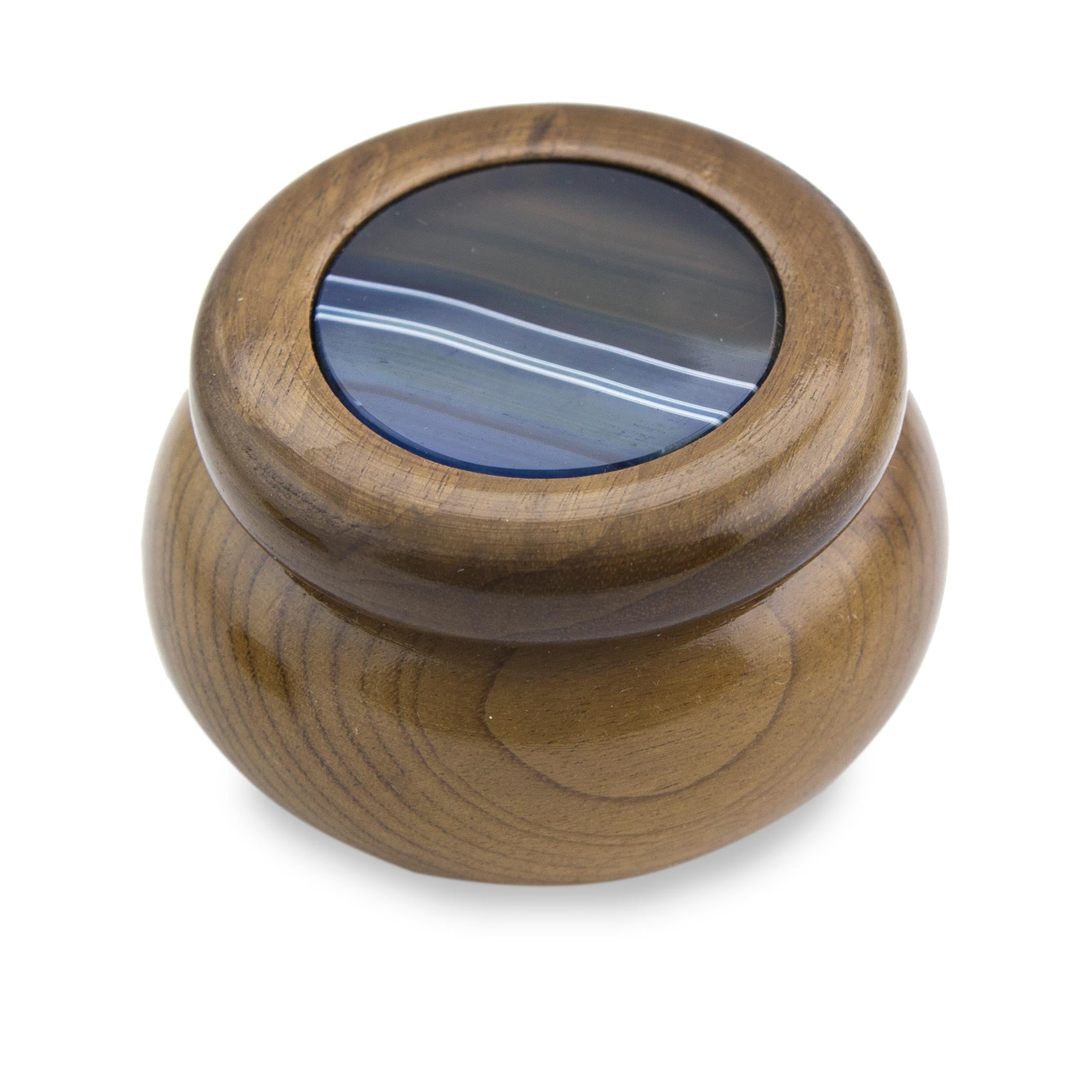 Premium Serene Waters Agate & Cedar Wood Decorative Box Set (Pair) - Handcrafted Luxury