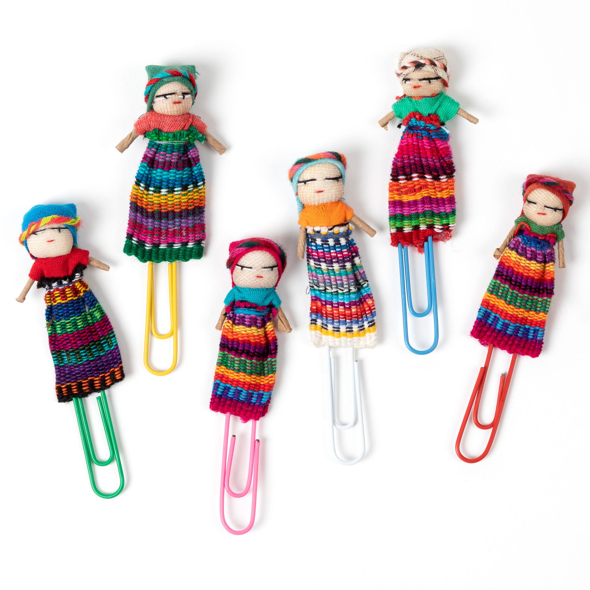 Premium Worry-Free Doll Paper Clips - Set of 6 | Handmade in Guatemala