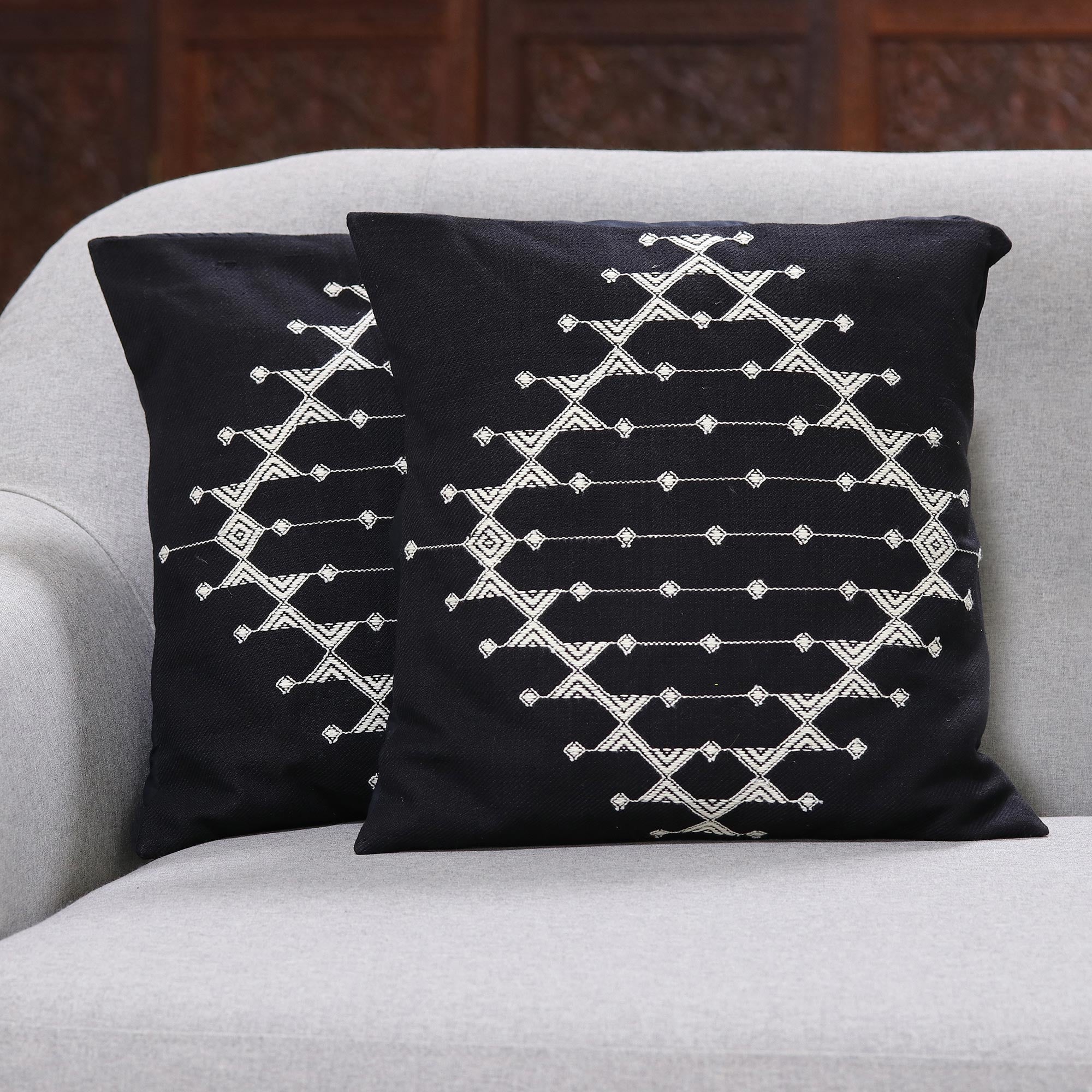 Premium Starlit Galaxy Cotton Cushion Covers (Pair) - Ultimate Home Elegance