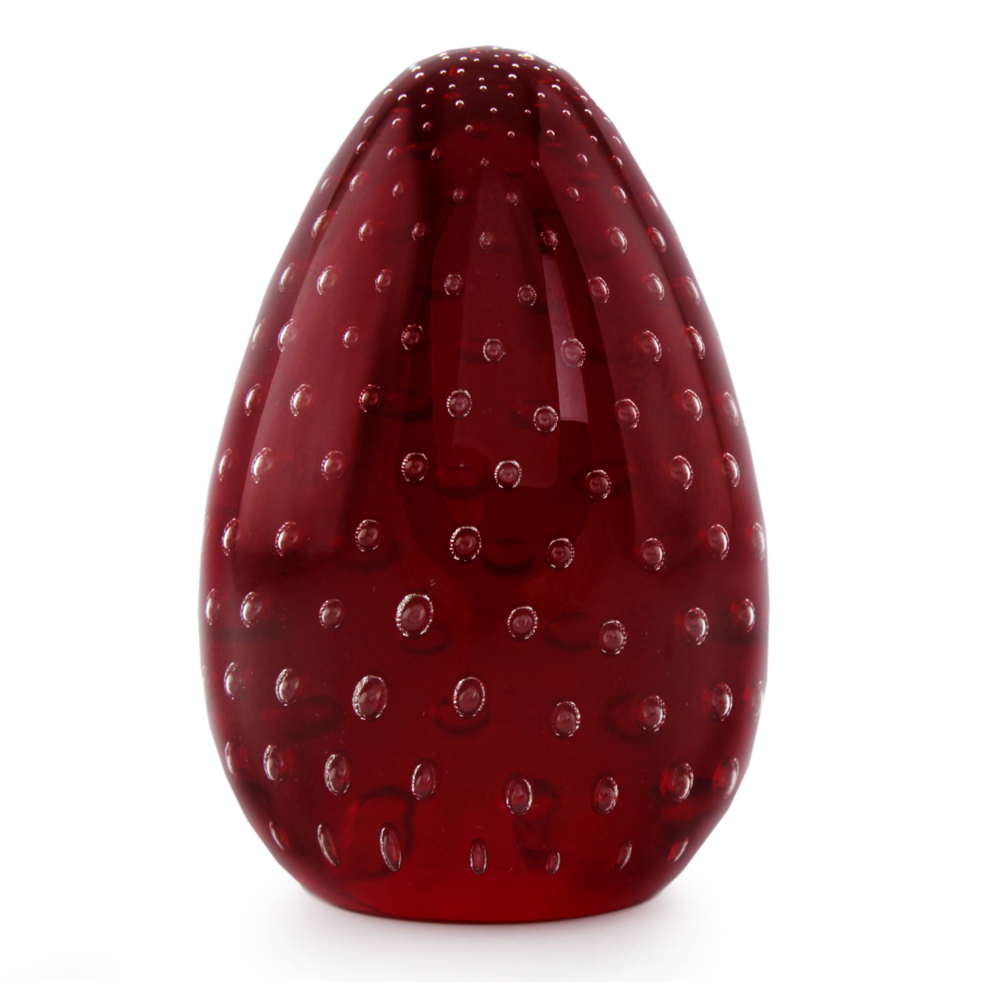 Premium Vermilion Egg Handblown Murano Glass Sculpture – Unique Artisan Decor