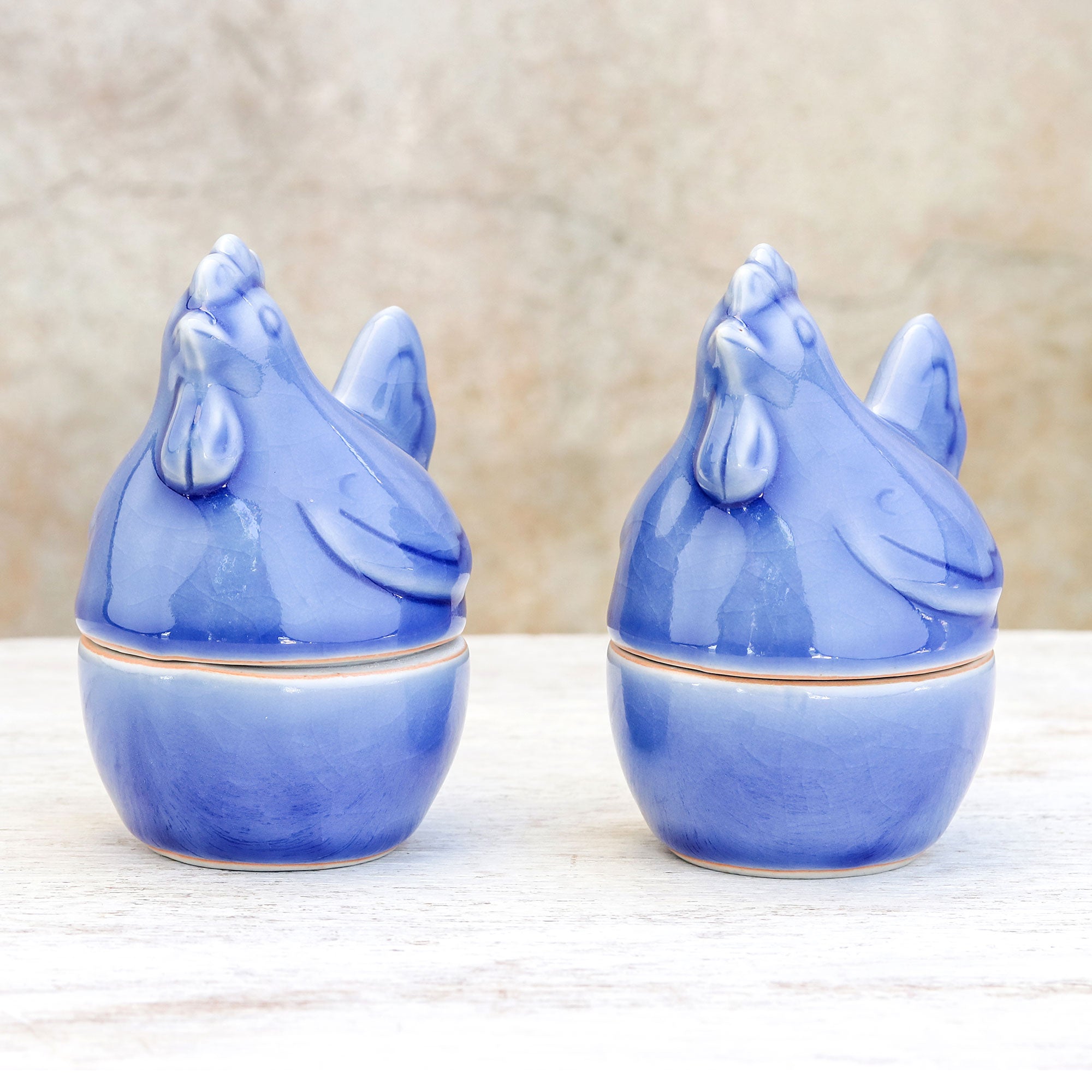 Premium Handcrafted Blue Ceramic Hen Egg Cups Set – Upgrade Your Breakfast Routine