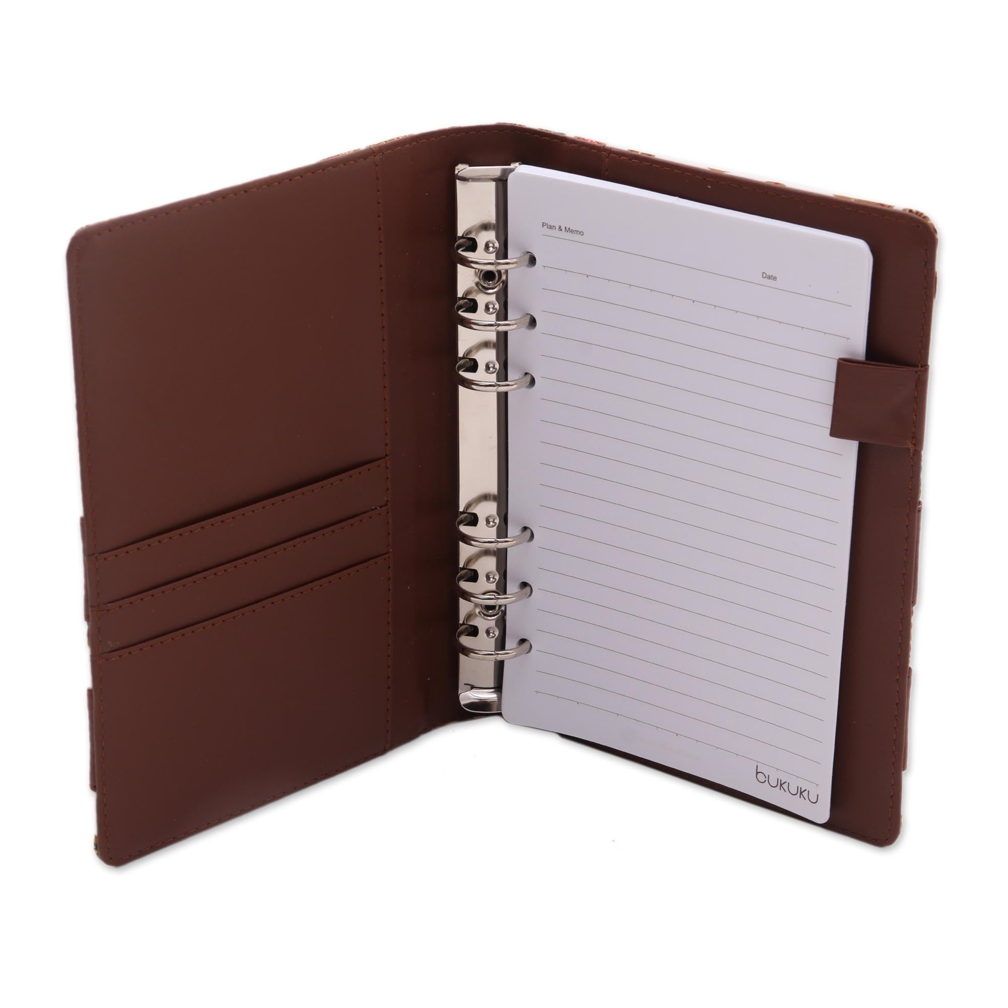 Premium Brown Faux Leather & Cotton Leaf Print 50-Page Planner - Ultimate Organizer