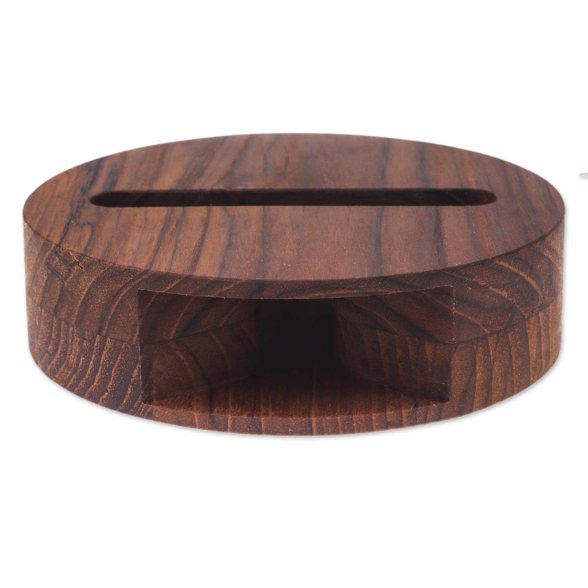Premium Round Teak Wood Phone Amplifier – Handcrafted in Thailand