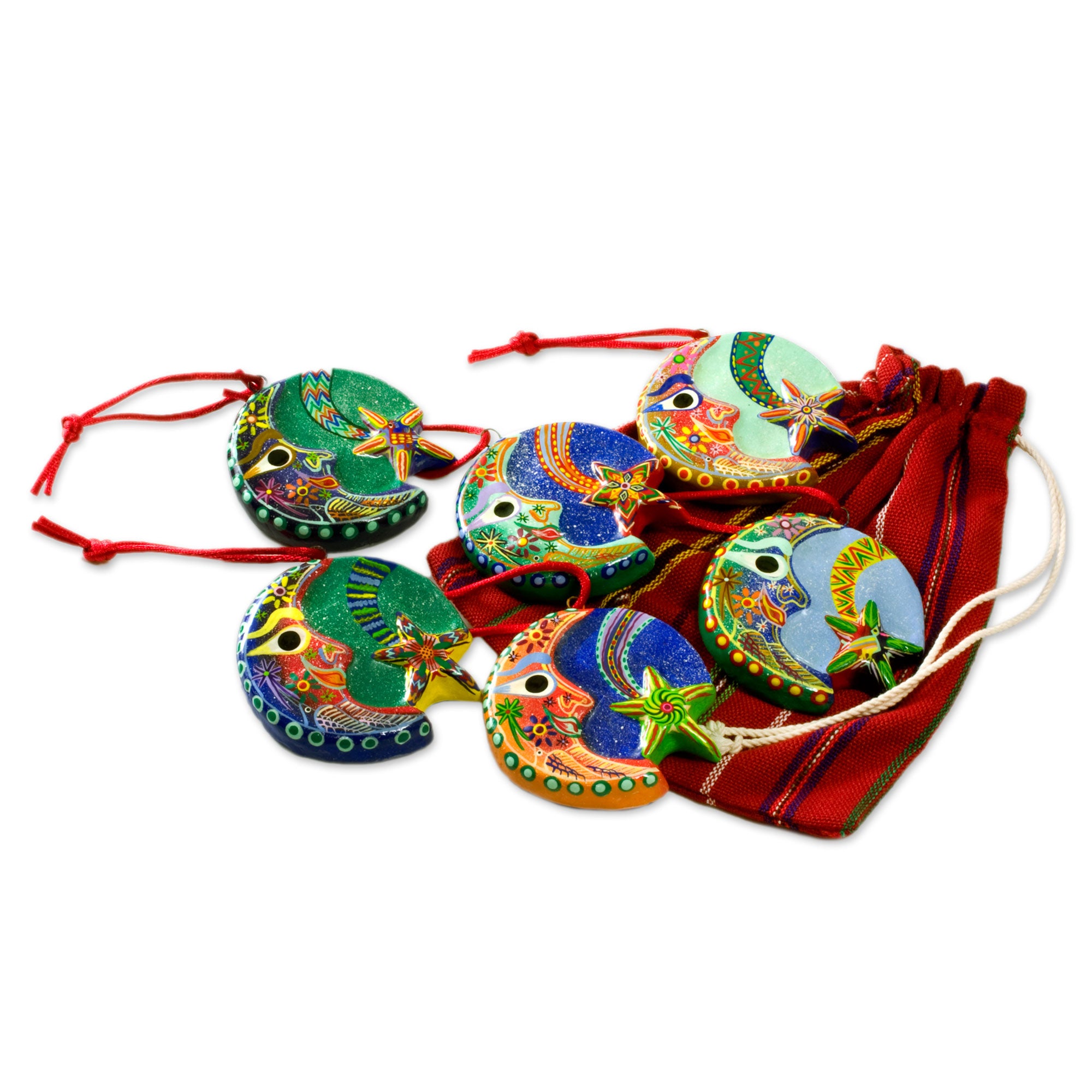 Premium Festive Night Ceramic Ornament Set (6-Piece)