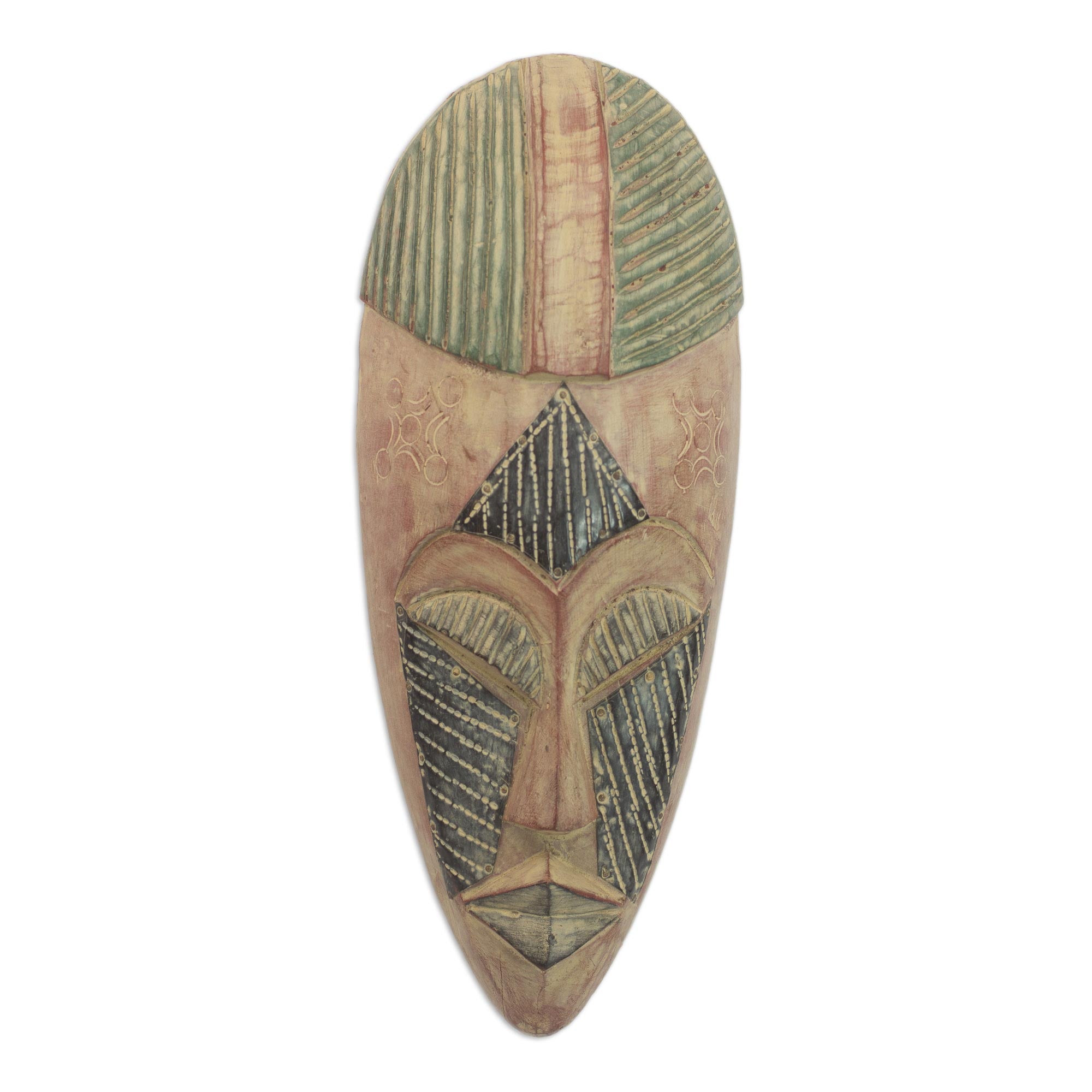 Premium Edem Ewe Wood Mask - Handcrafted Artisan Masterpiece