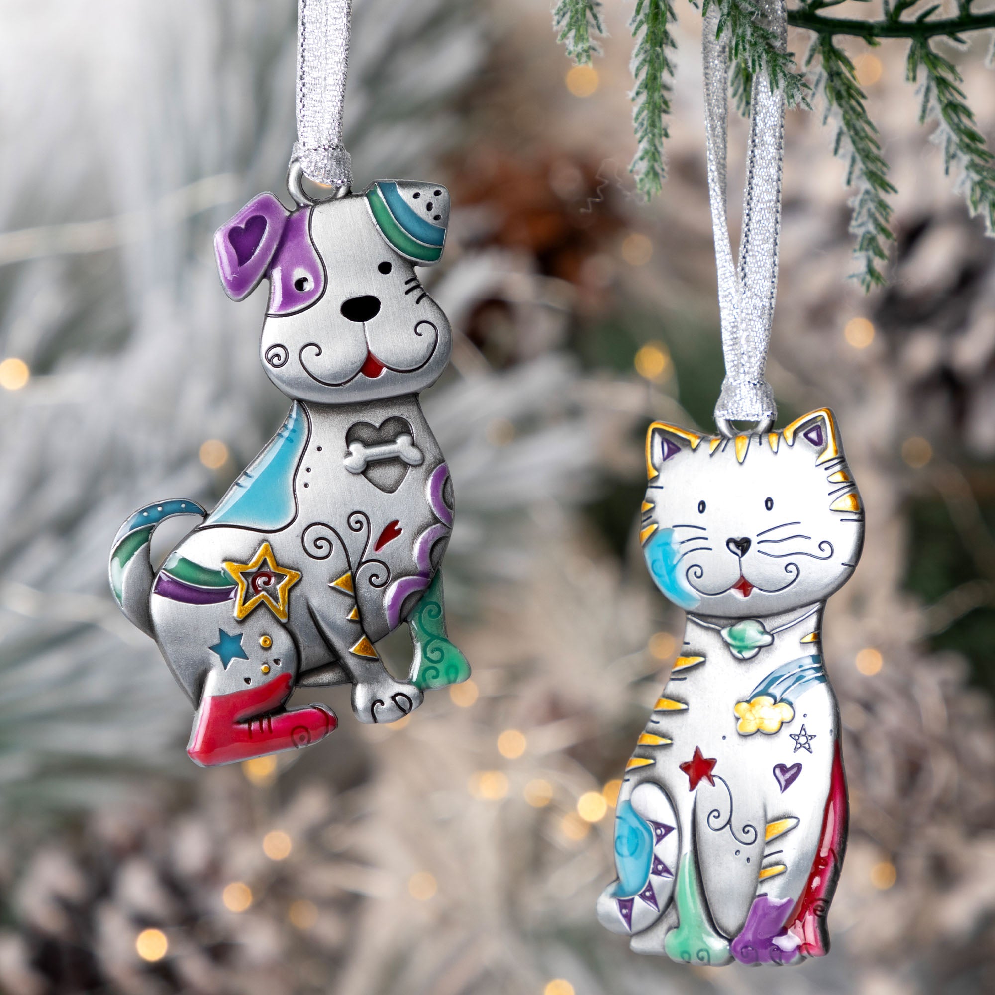 Premium Color Pop Kitty & Dog Ornament - Ultimate Holiday Decor