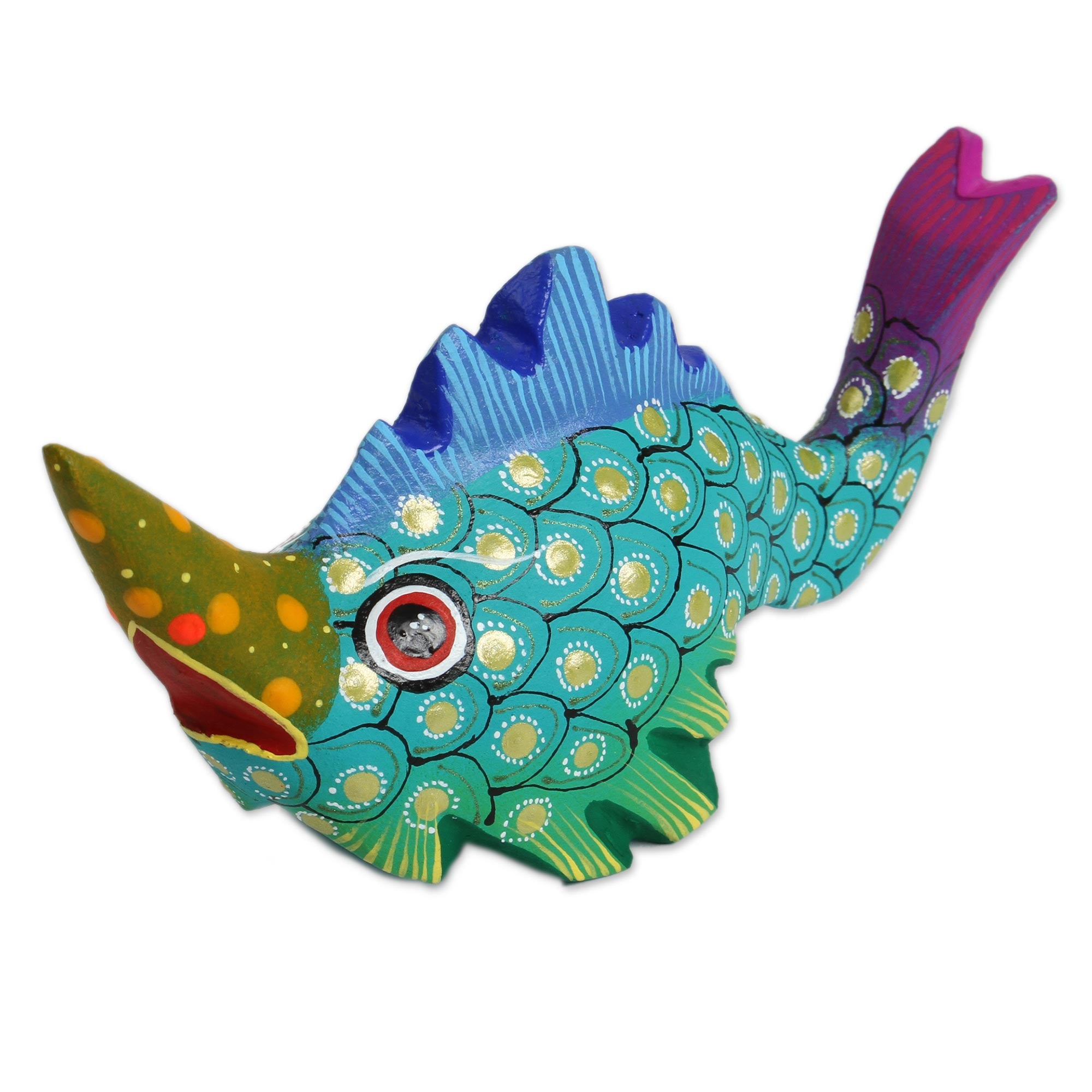 Premium Hand-Painted Swordfish Alebrije Figurine - Authentic Mexican Artisan Craft