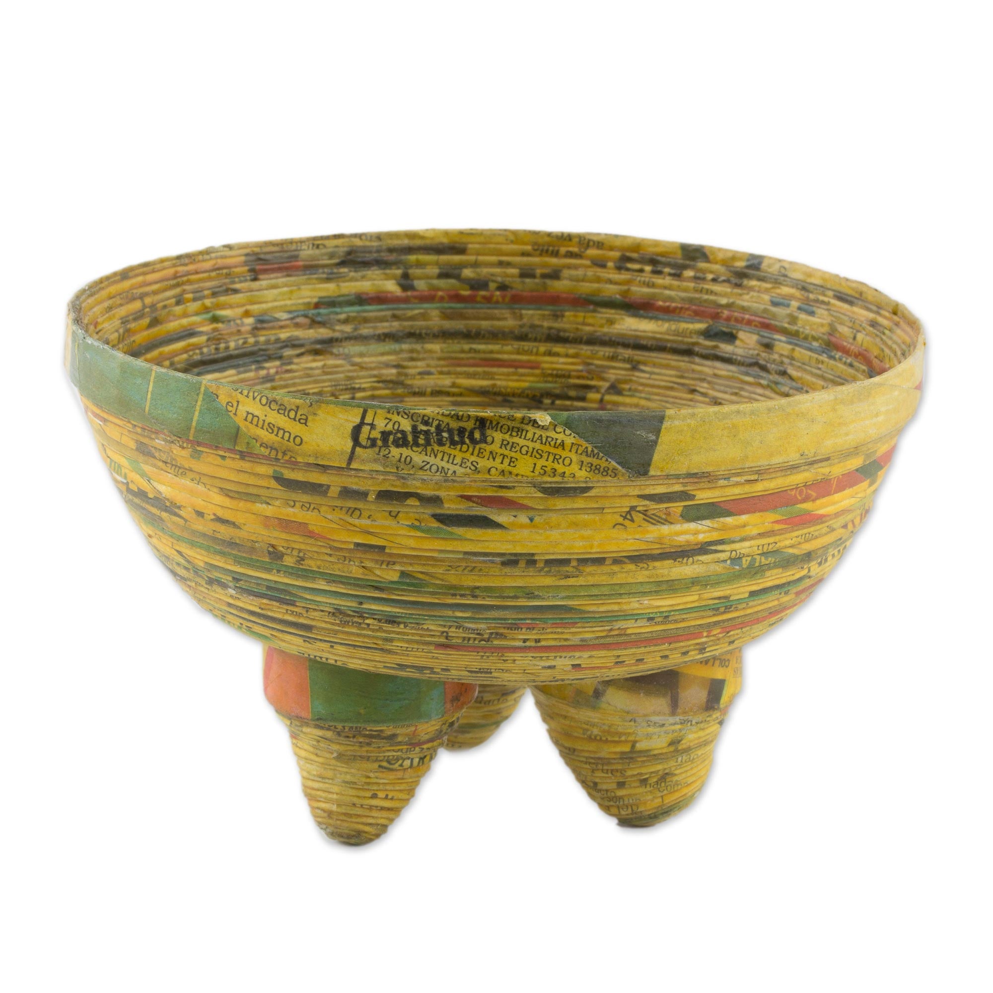 Premium Handmade Recycled Paper Decorative Bowl – Eco-Friendly Artistry from Guatemala