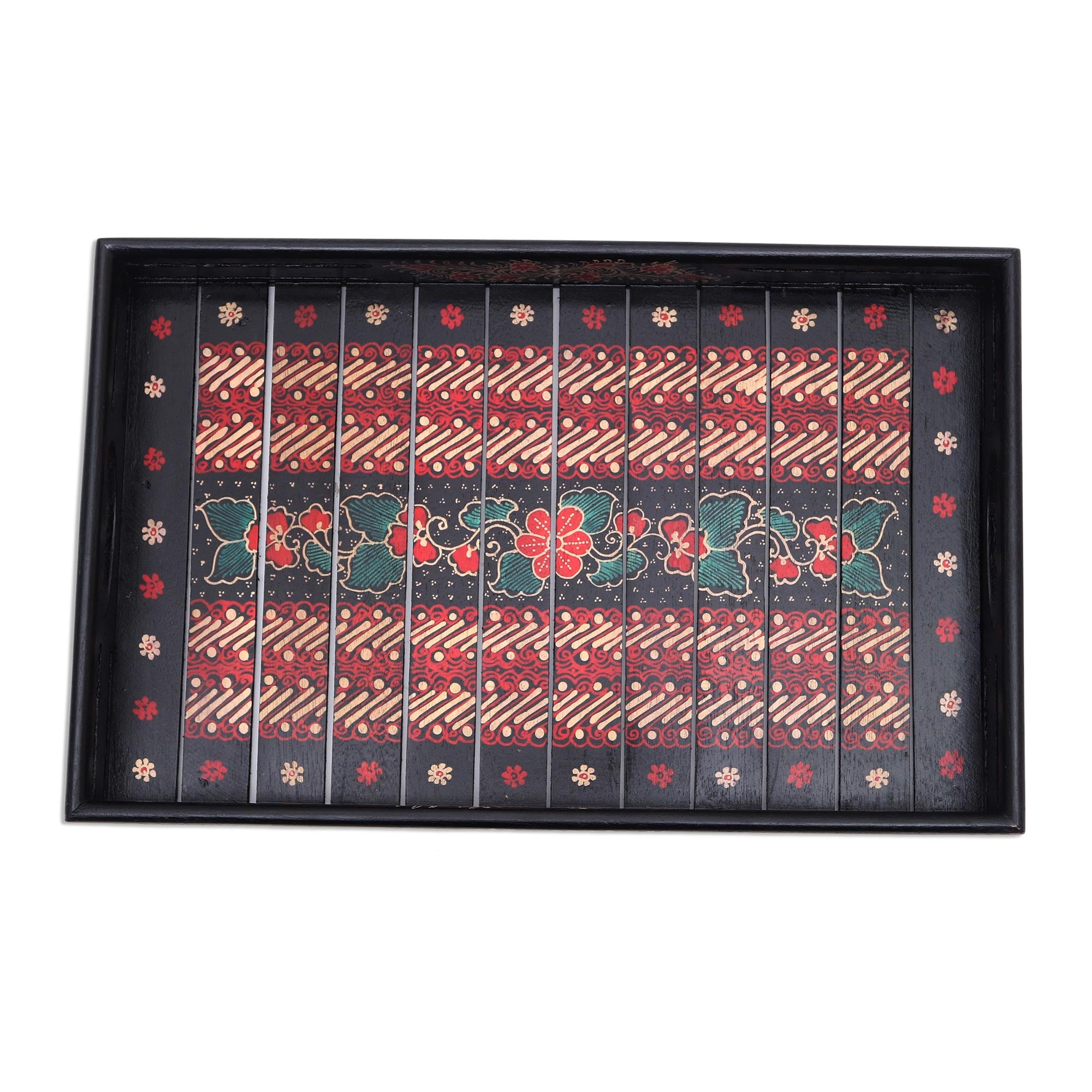 Premium Handmade Kawung Batik Decorative Tray by Balinese Artisan