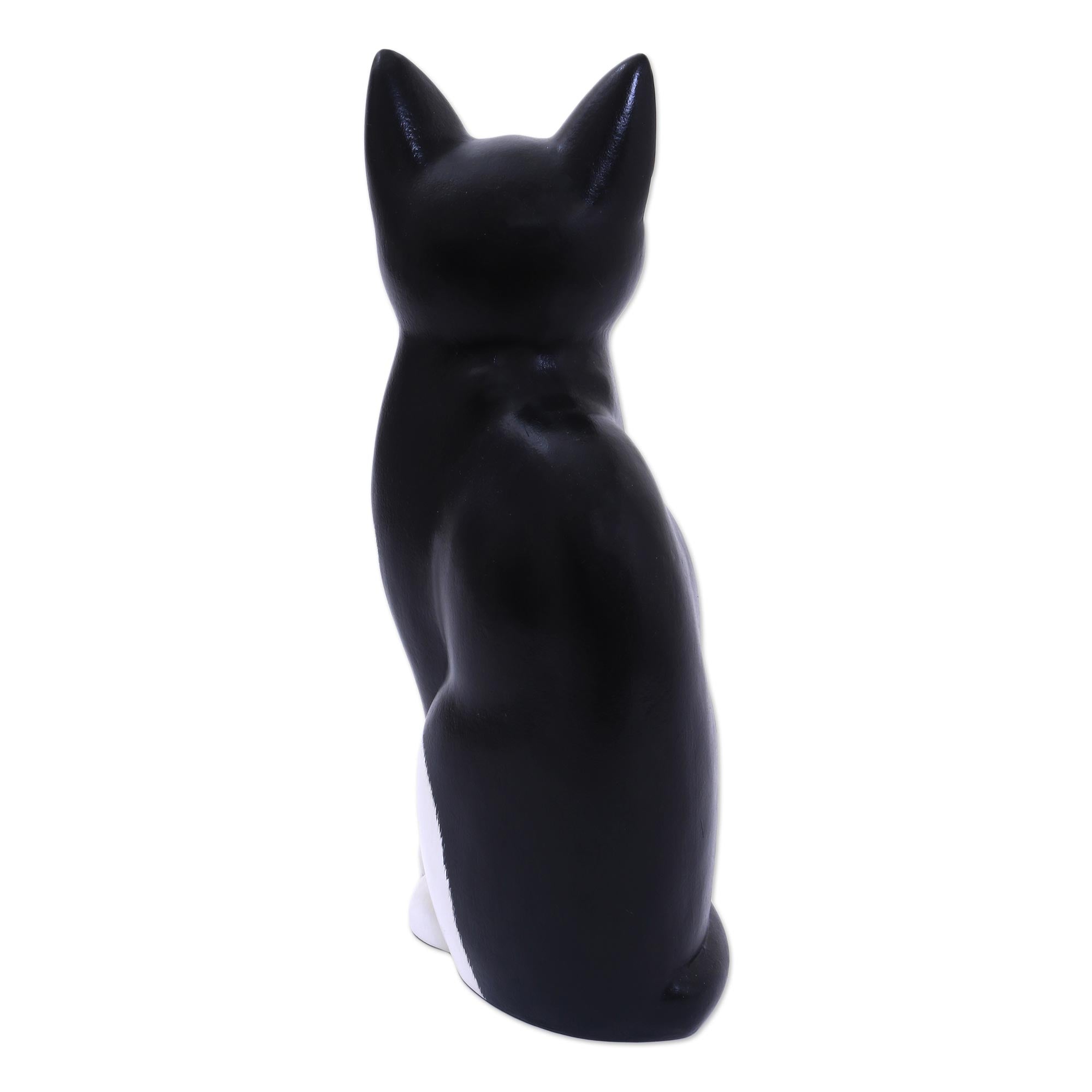 Premium Handcrafted Albesia Wood Cat Sculpture by Nengah Sudarsana