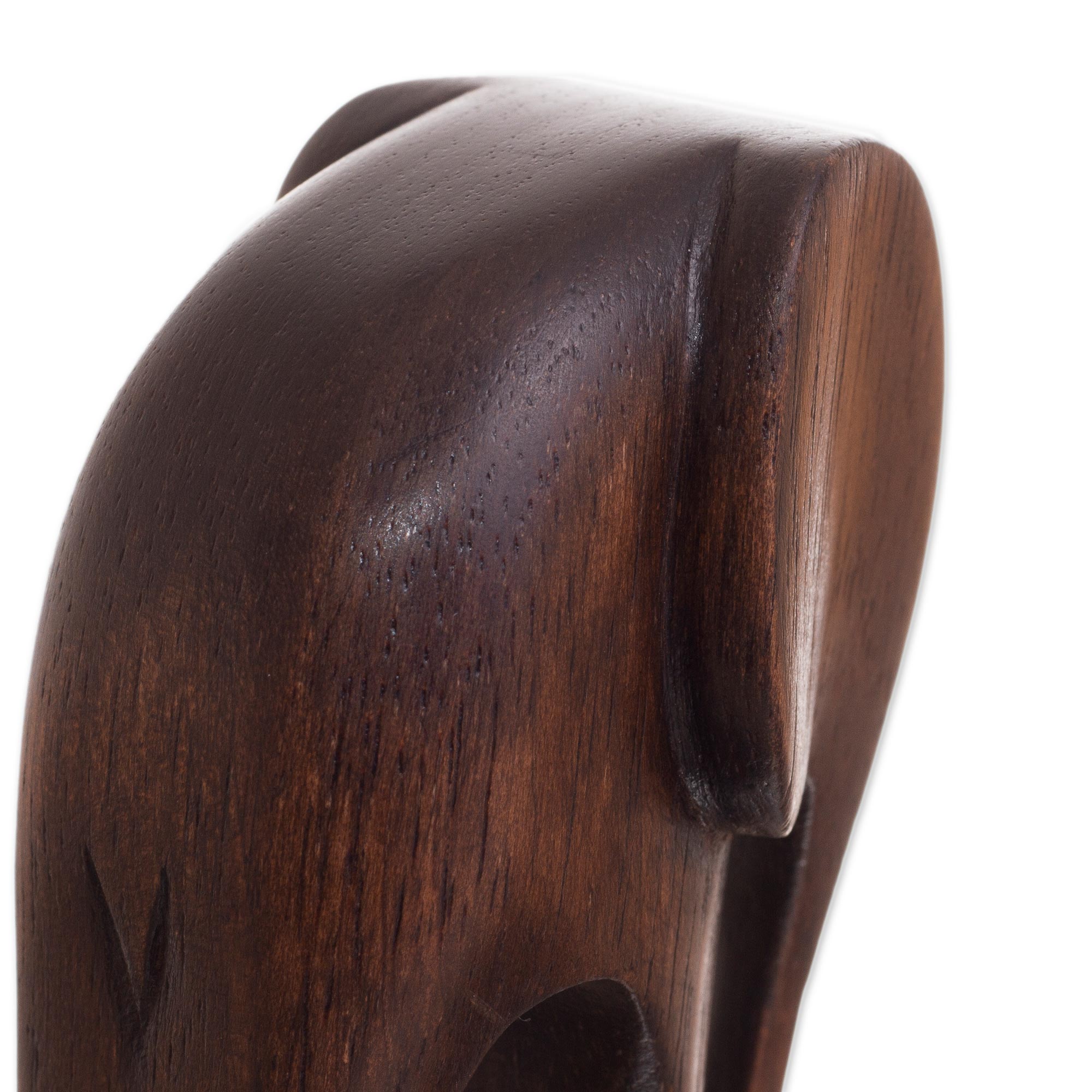 Premium Hand-Carved Cedar Wood Elephant Figurines from Peru - Mother & Baby Pair