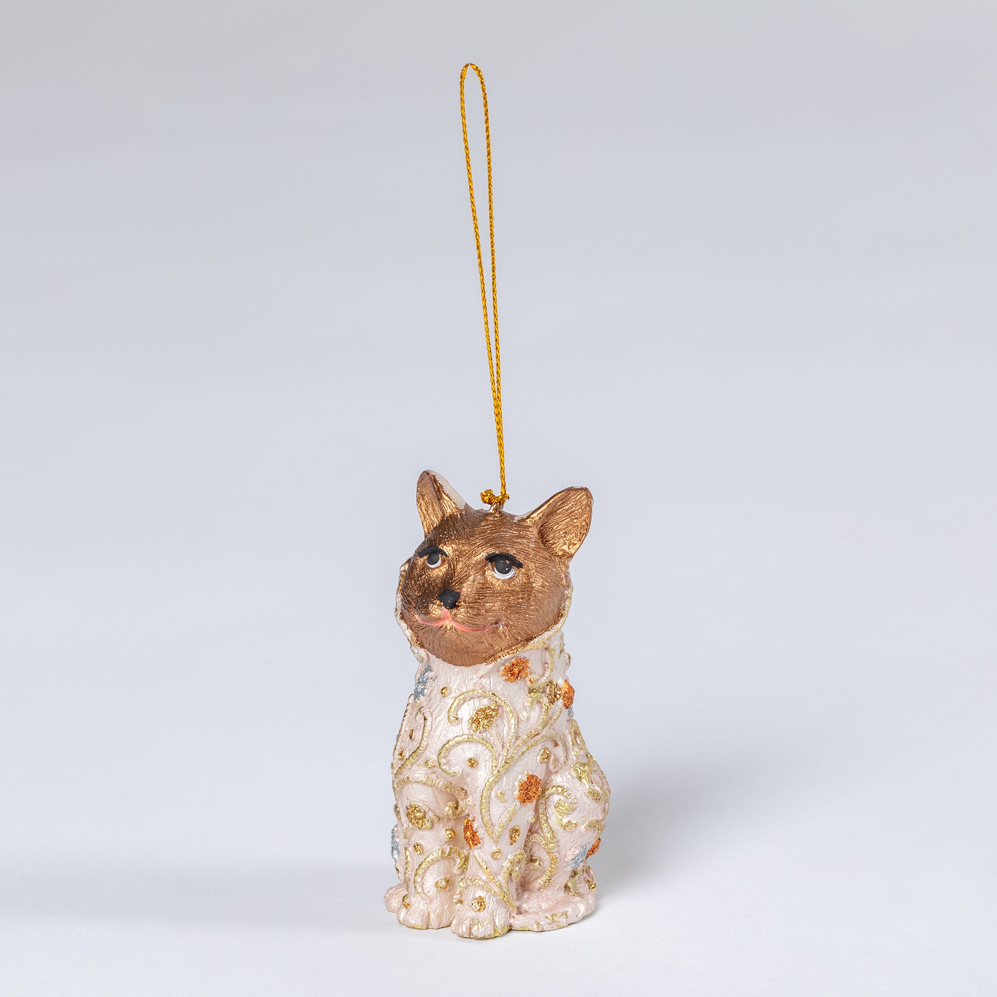 Premium Handcrafted Cat Beaded Ornament - Fair Trade Holiday Decor
