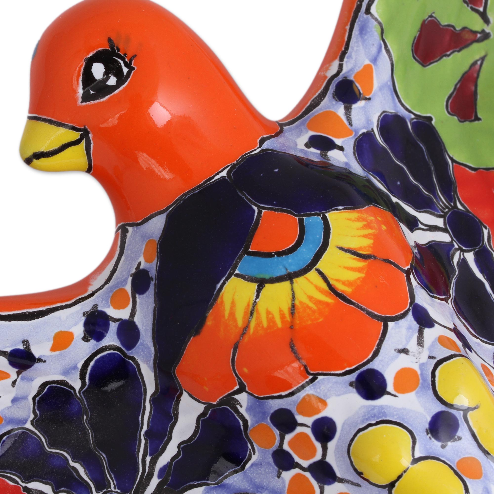 Premium Hand-Painted Ceramic Dove Wall Sculpture - Vibrant Talavera Art from Mexico