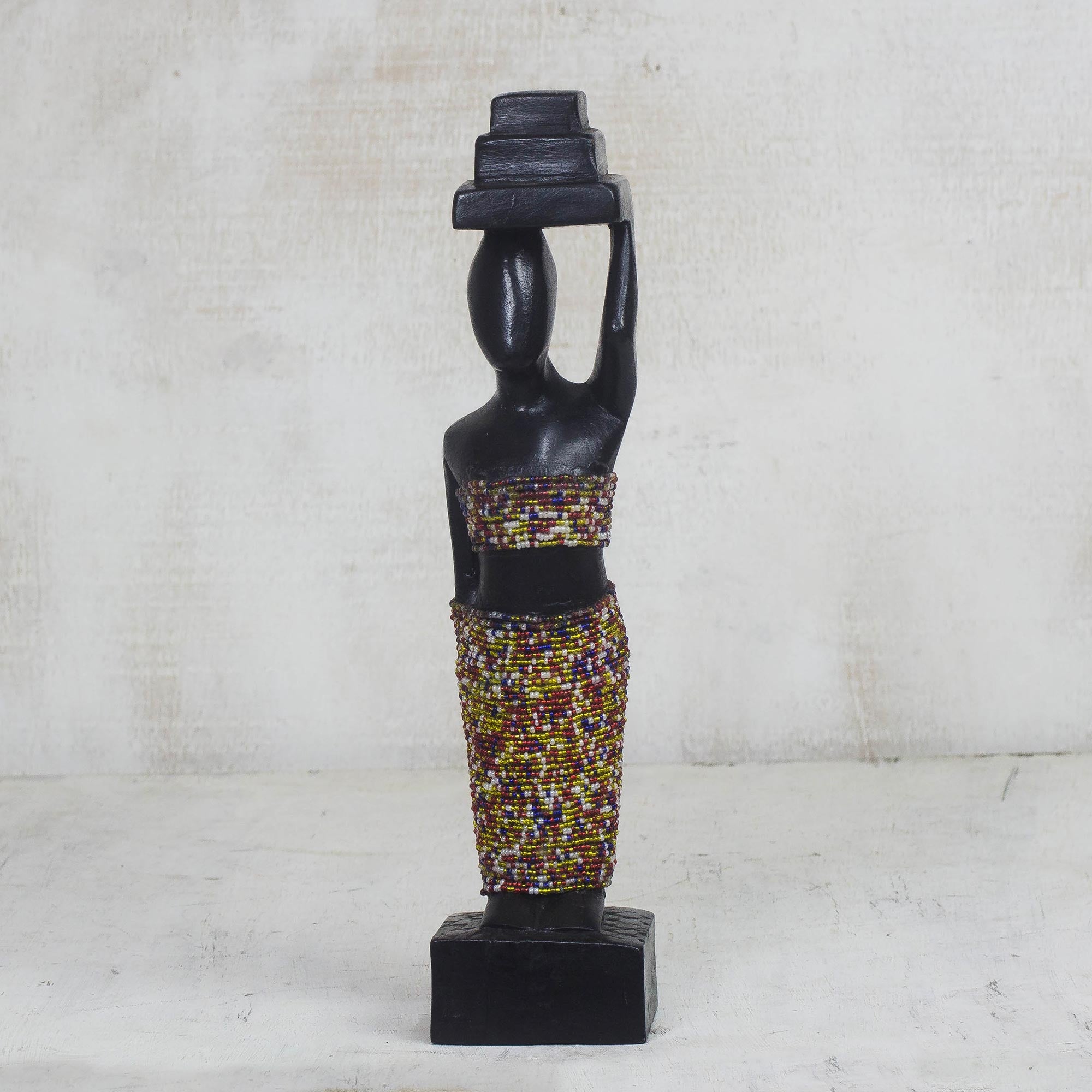 Premium Handcrafted Sese Wood African Statue - Akonobaa Sculpture
