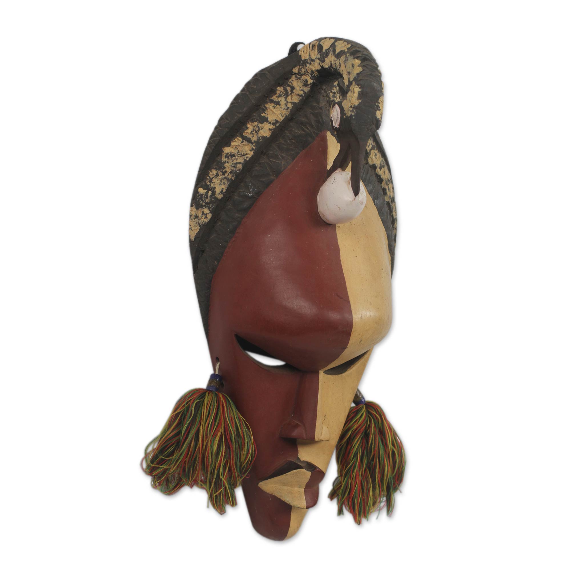 Premium Sankofa Bird African Wall Mask - Handcrafted Sese Wood Art