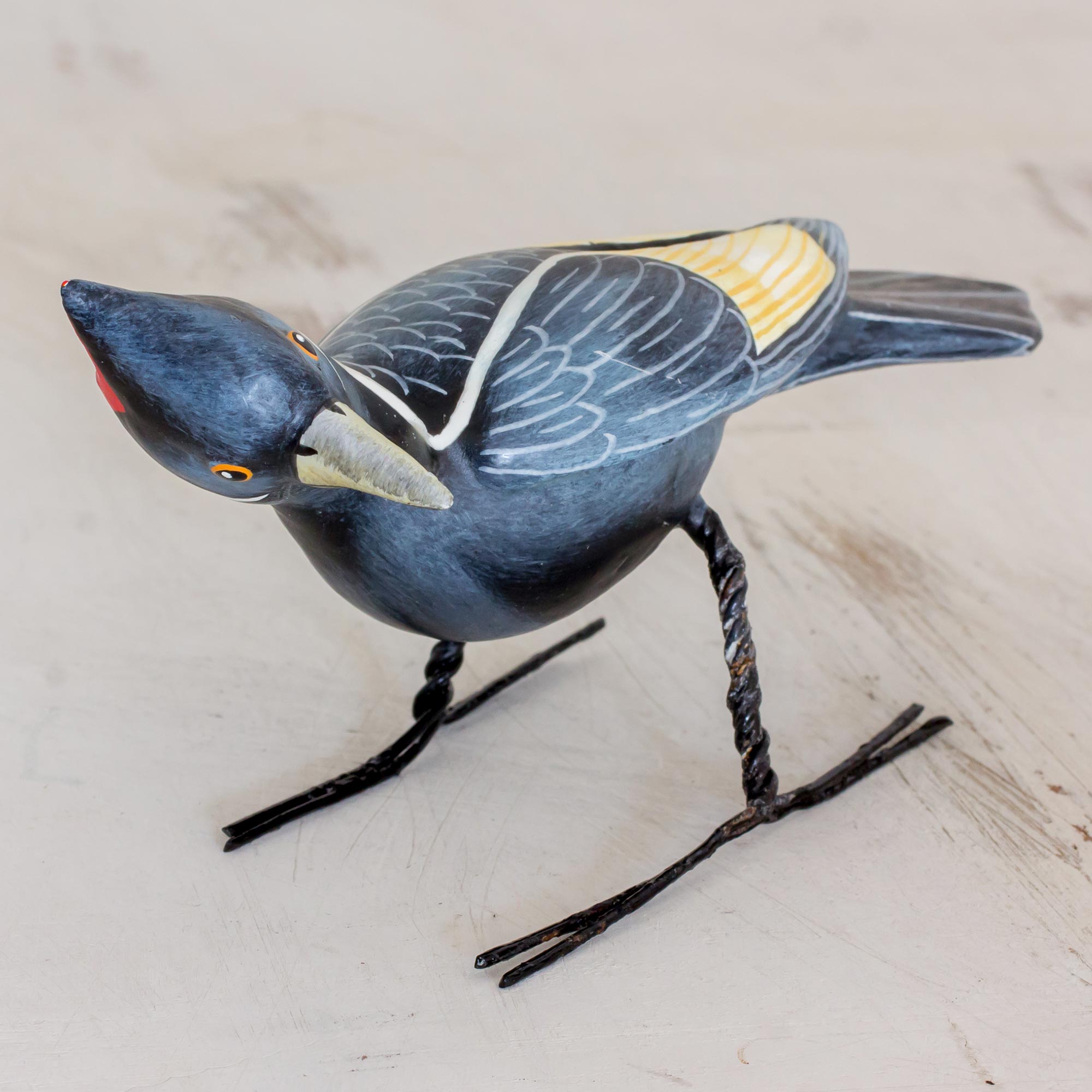 Premium Handcrafted Ivory-Billed Woodpecker Ceramic Figurine