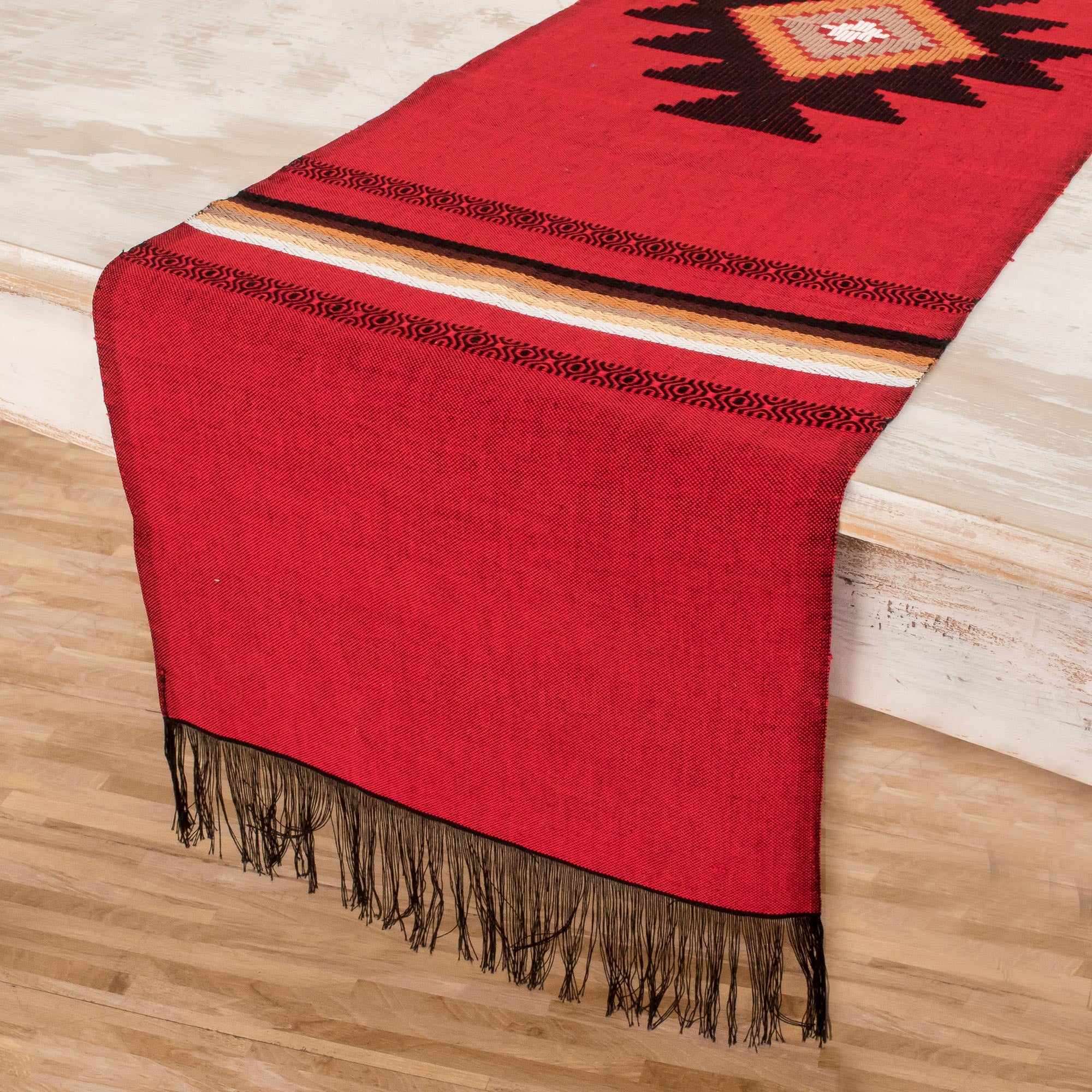 Premium Totonicapan Sun Handwoven Cotton Table Runner - Ultimate Home Decor