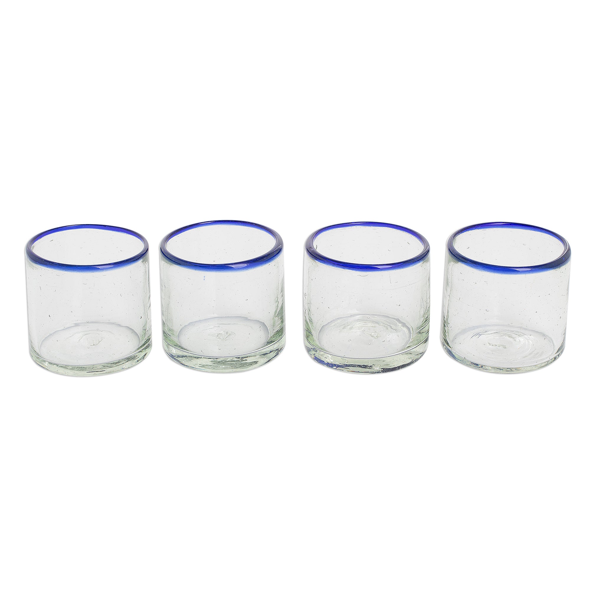 Premium Ocean Rim Recycled Glass Juice Glasses – Eco-Friendly Set of 4