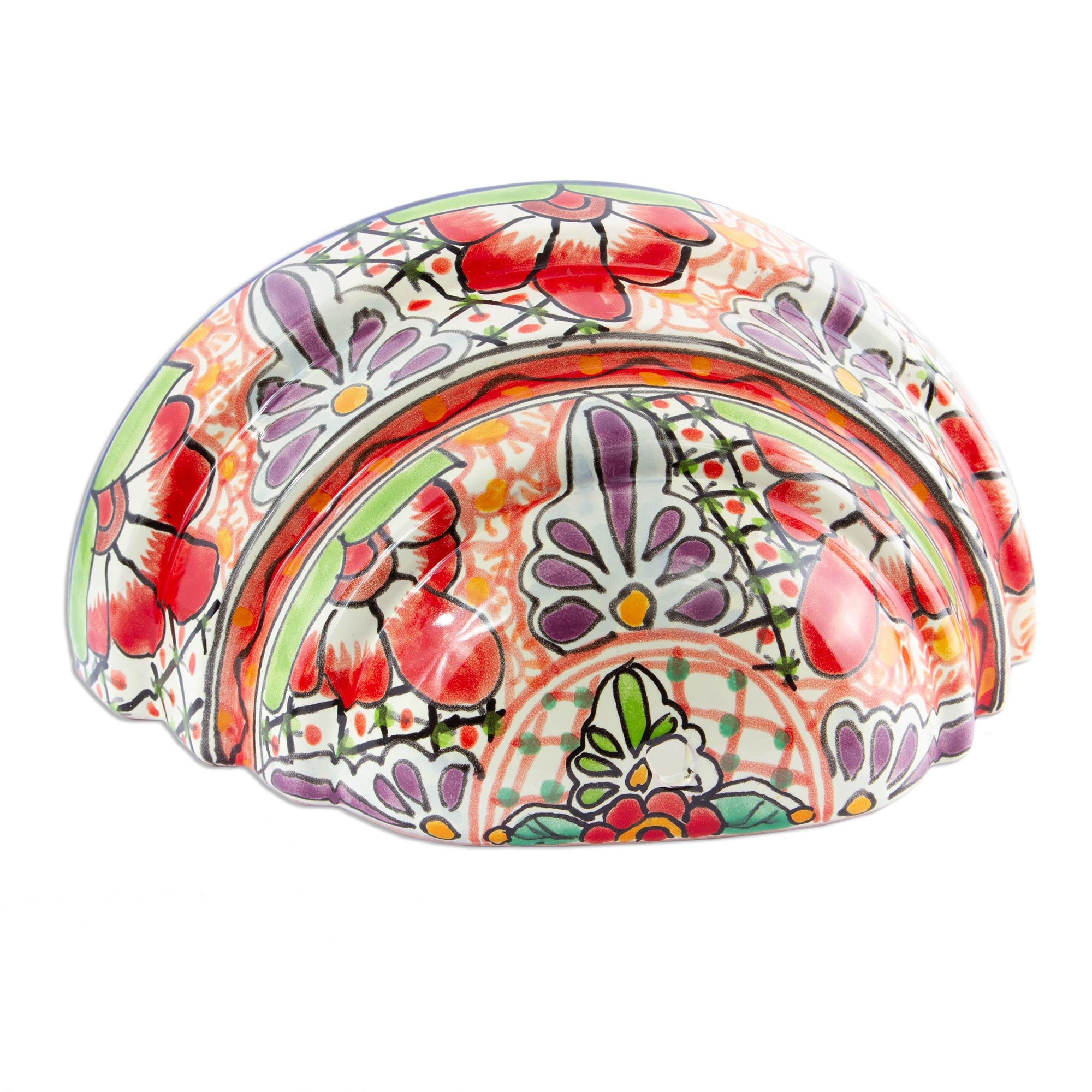Premium Talavera Style Half Round Ceramic Wall Planter – Colorful Garden Decor