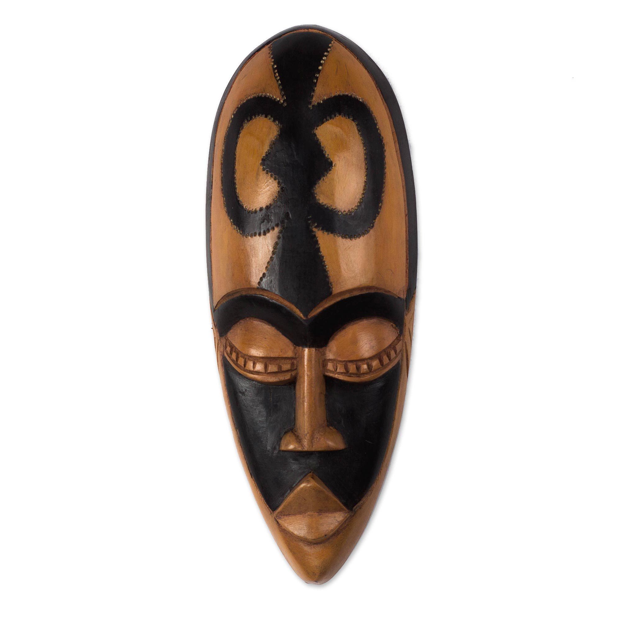 Premium Handcrafted Sese Wood Meditation Wall Mask