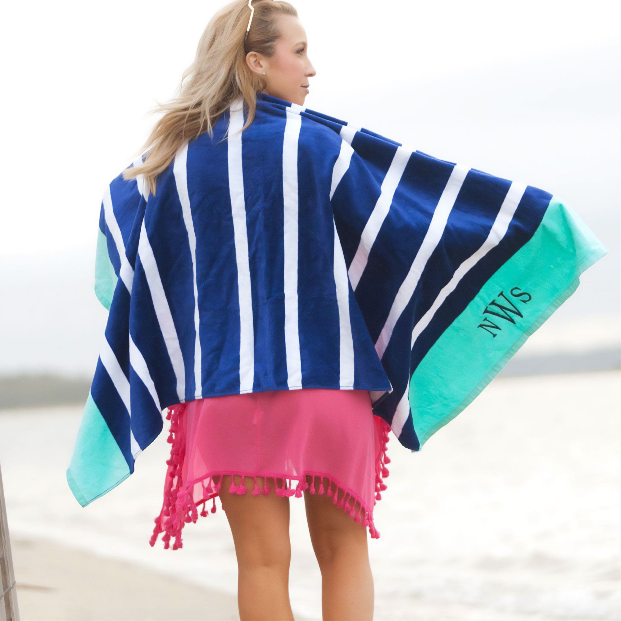 Premium Navy Stripe Beach Towel - Ultimate Comfort for Sun & Sea