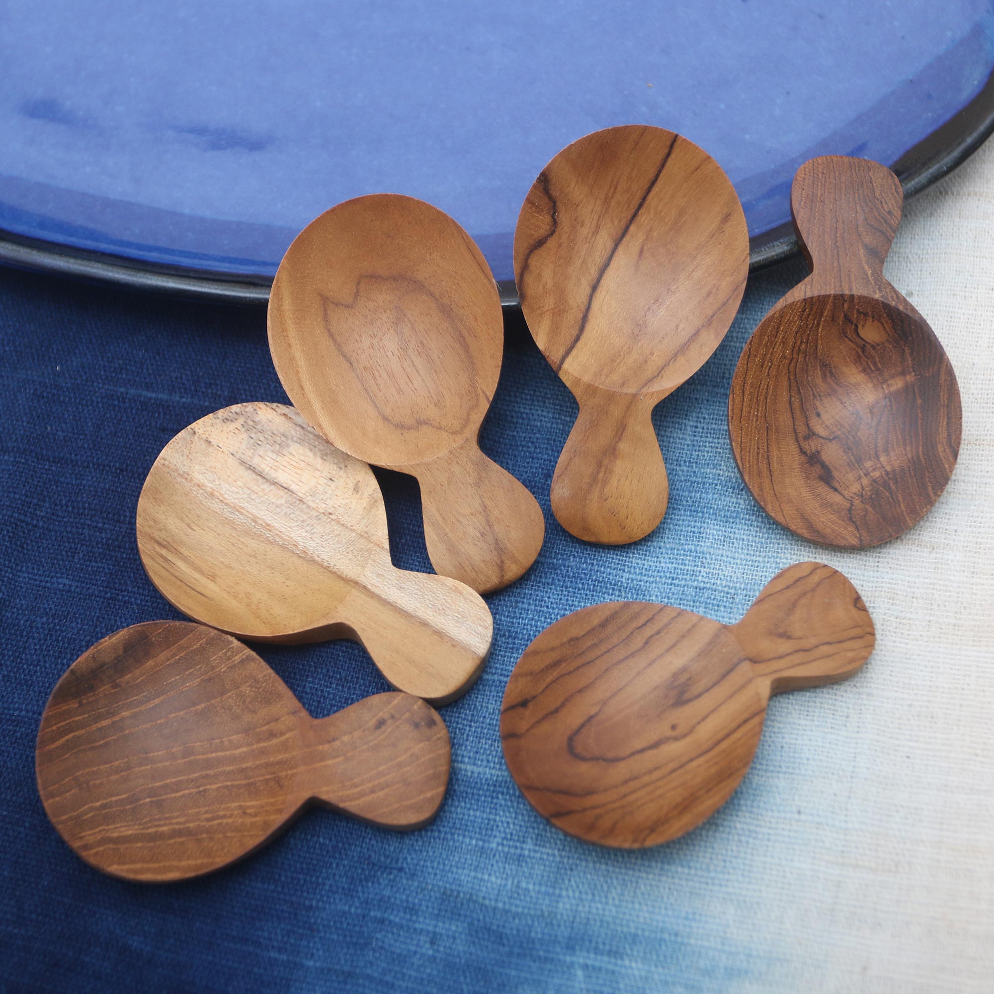 Premium Handmade Sawo Wood Sugar Spoons from Bali - Set of 6 | Upgrade Your Tea Time